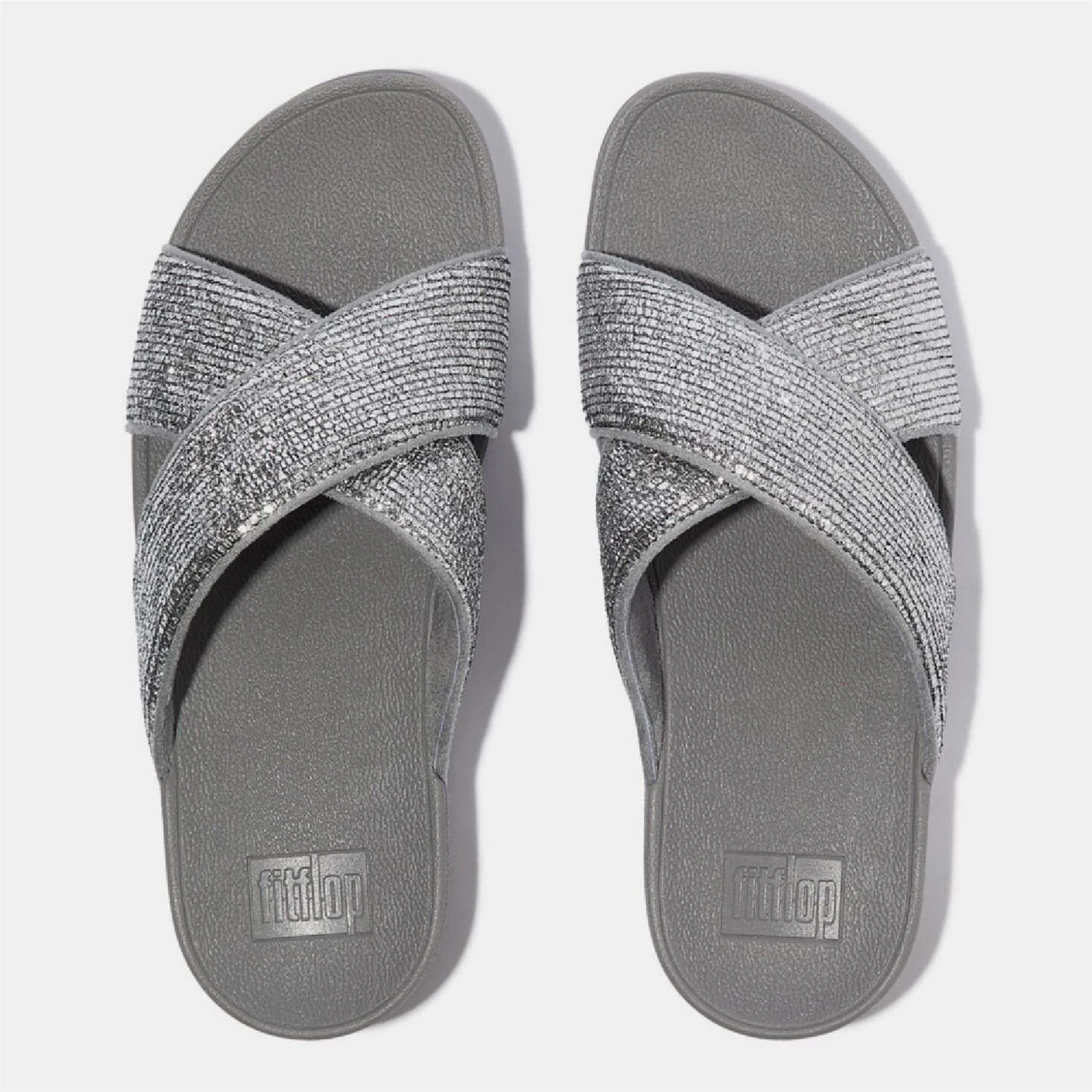 Fitflop Crinkled Shimmer Cross Sliders - Image 3