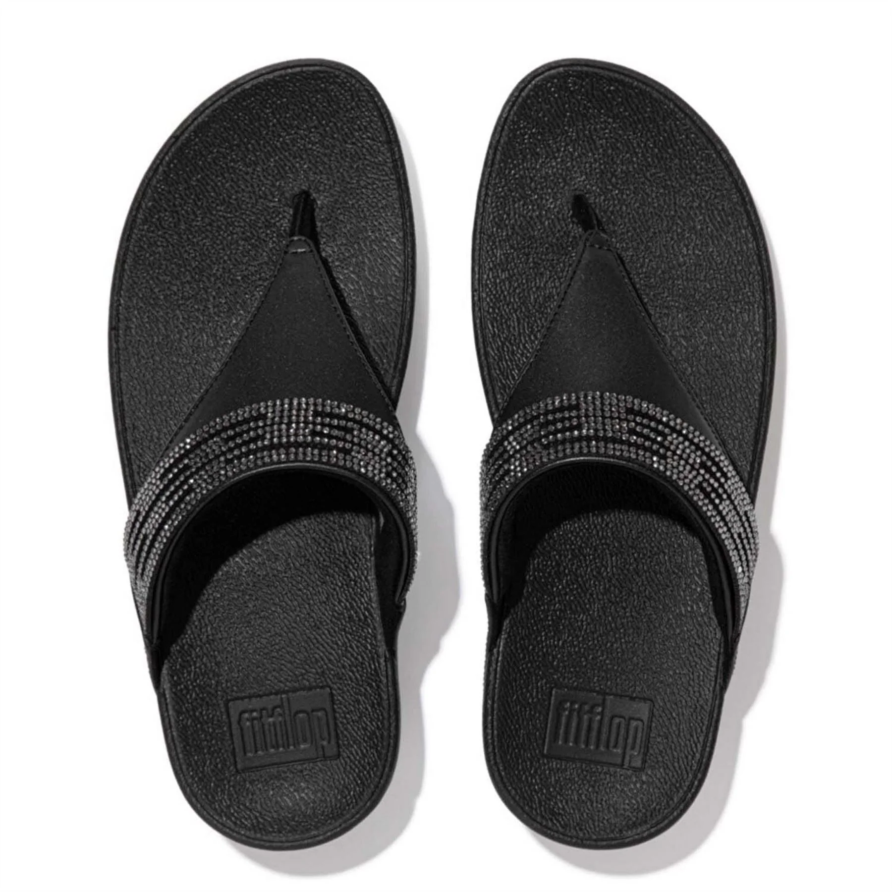 Fitflop Lulu Lasercrystal Leather Toe Post Sandals - Image 3