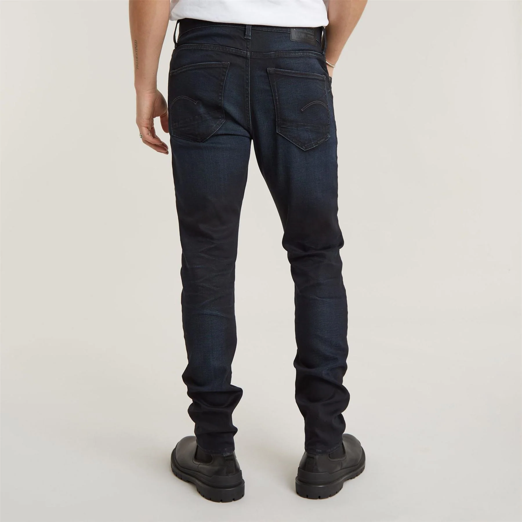 G Star Slim Fit Jeans In Blue Black Stretch Denim - Image 4