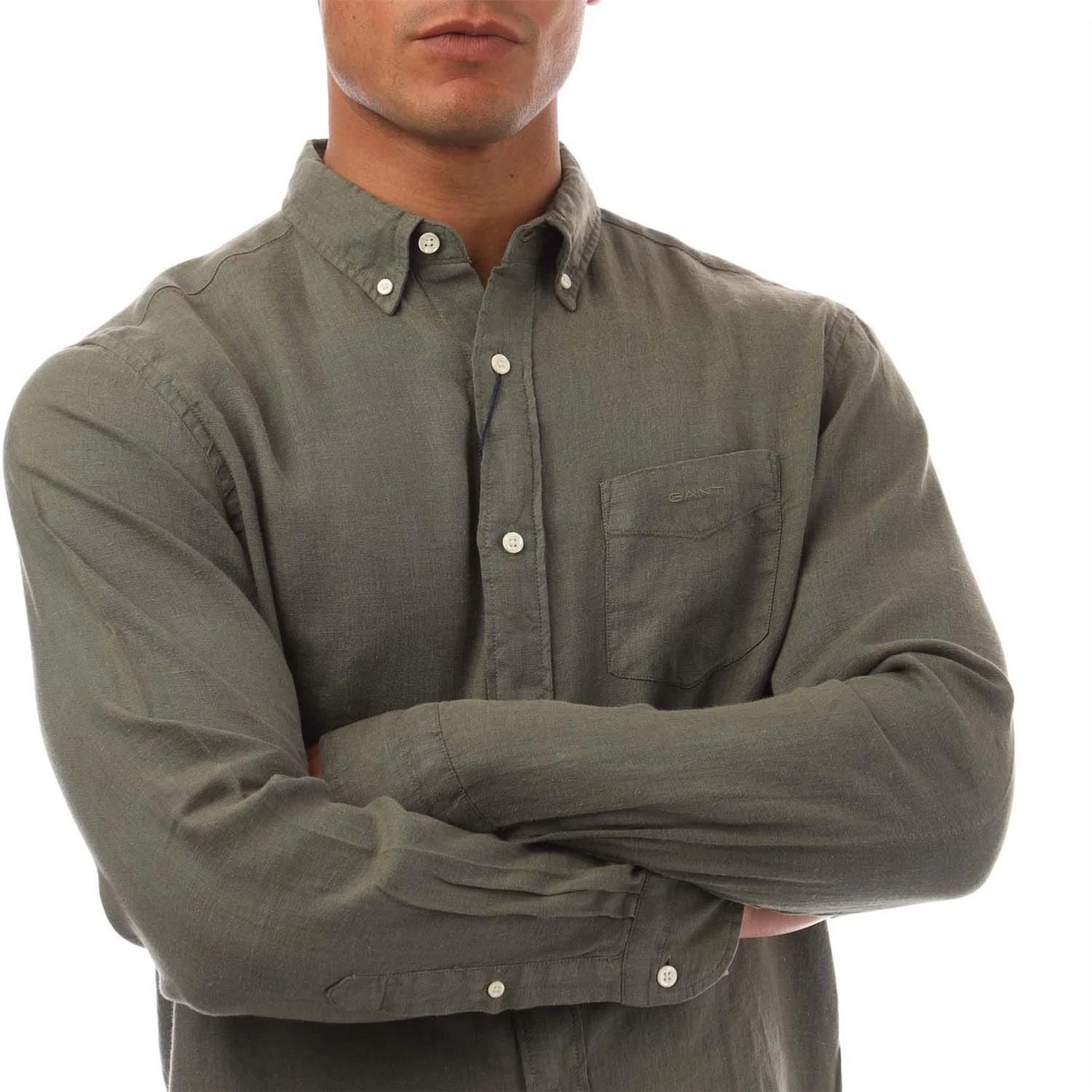 Gant Regular Fit Garment Dyed Linen Shirt - Image 2
