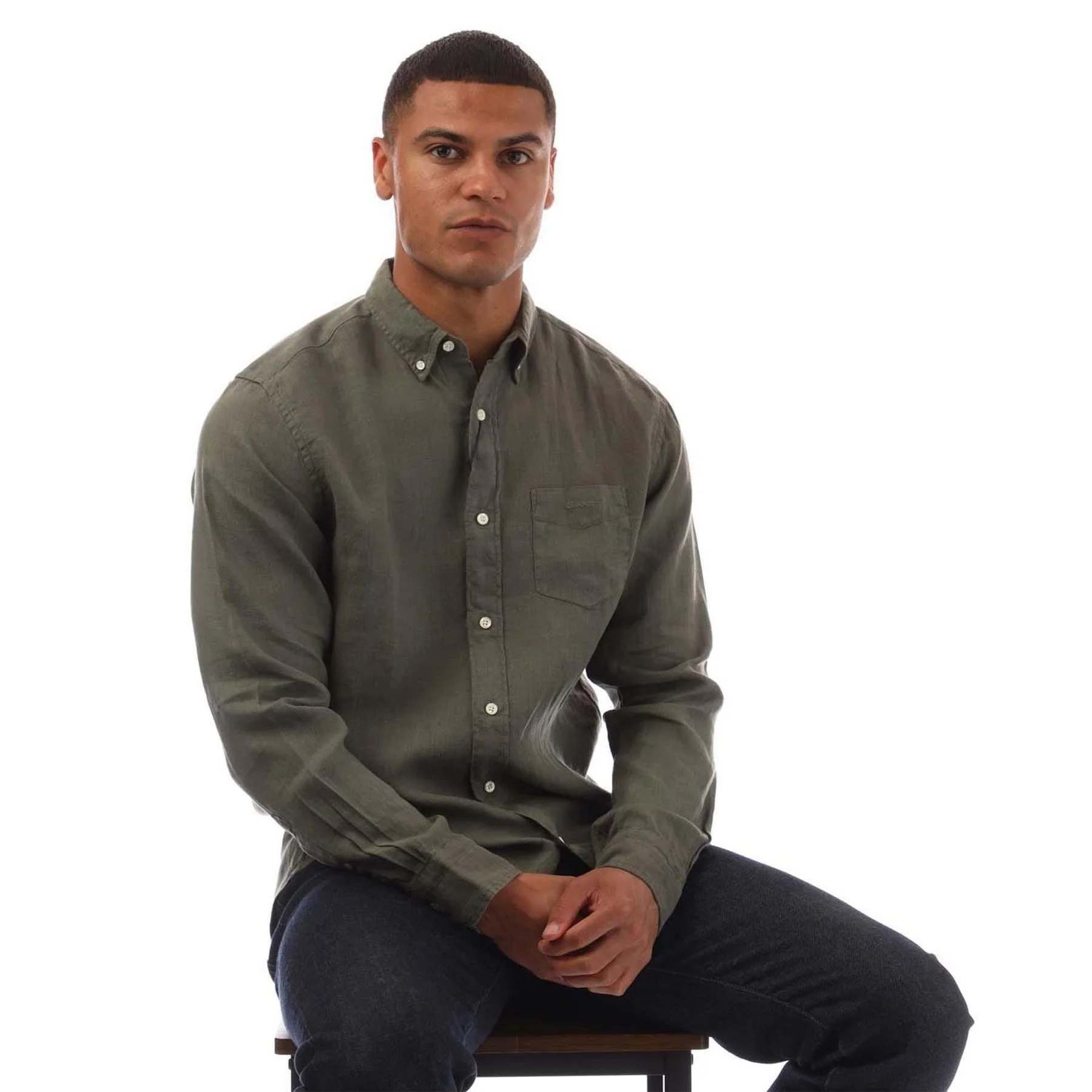 Gant Regular Fit Garment Dyed Linen Shirt - Image 4