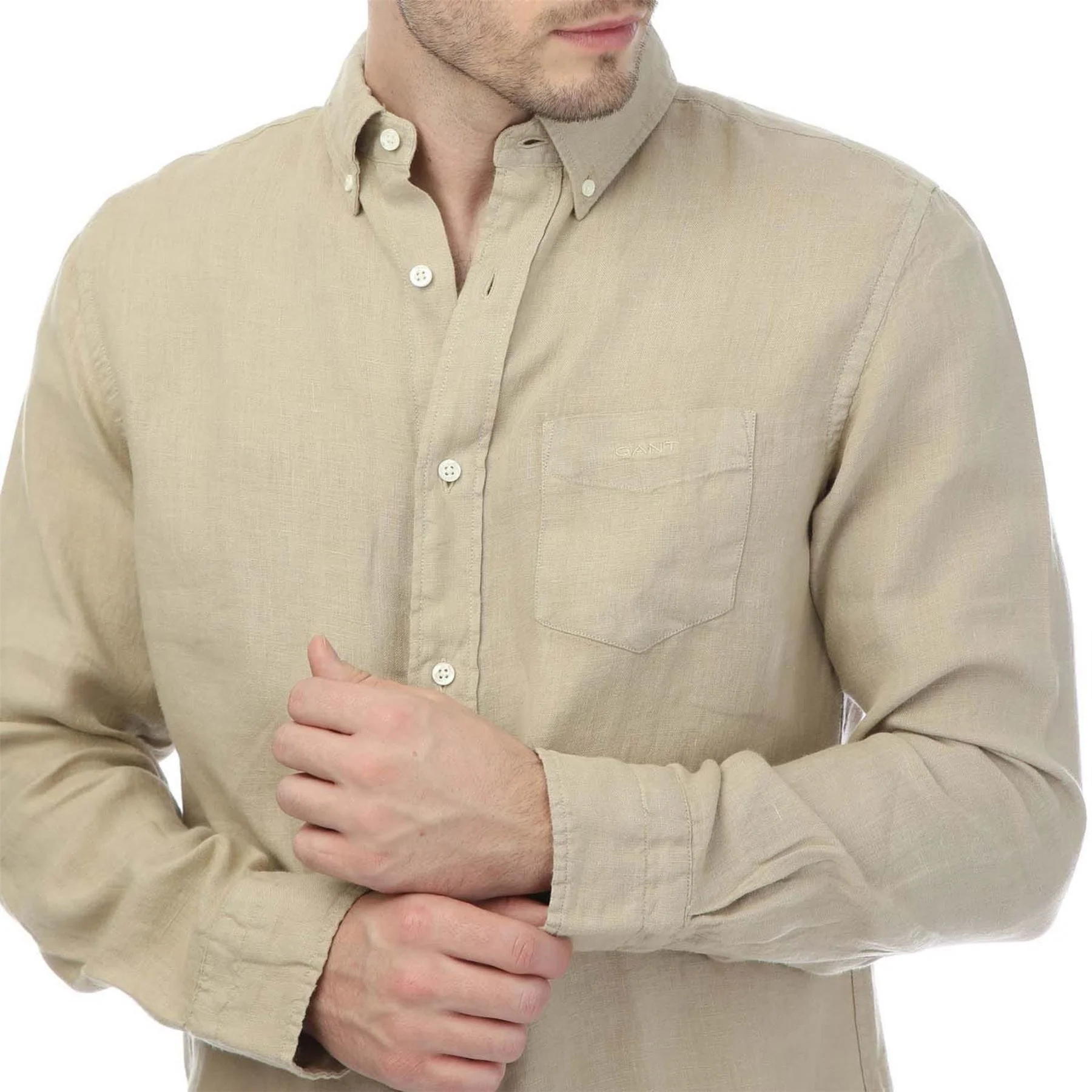 Gant Regular Fit Garment Dyed Linen Shirt - Image 3