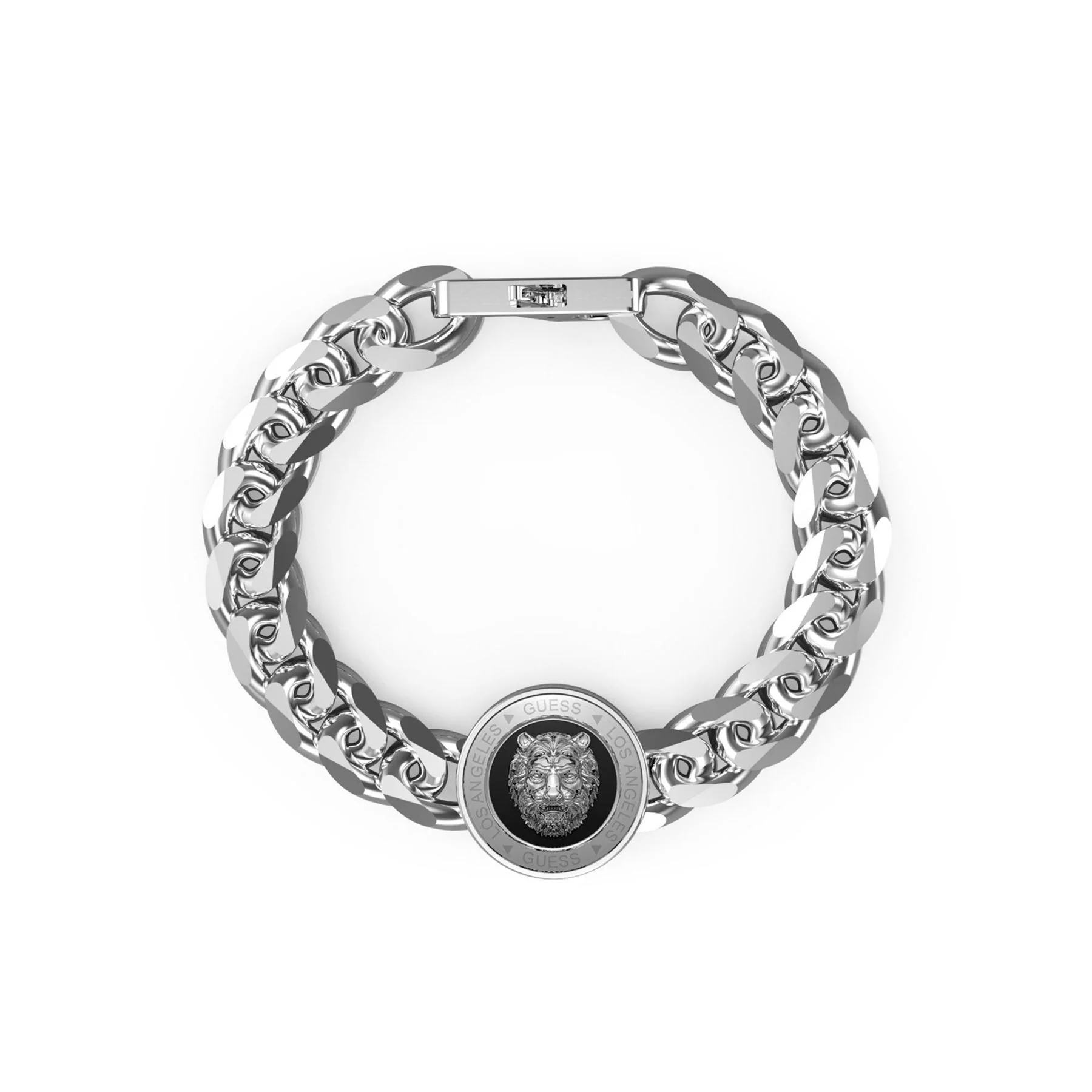 Guess 21mm Lion Coin And Black Bracelet - Image 2