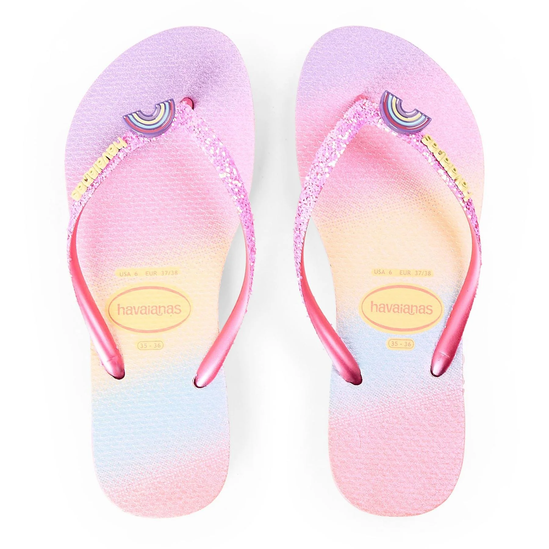Havaianas Hav. Kids Slim Glitter Trendy Pink Flip Flops Unisex - Image 4