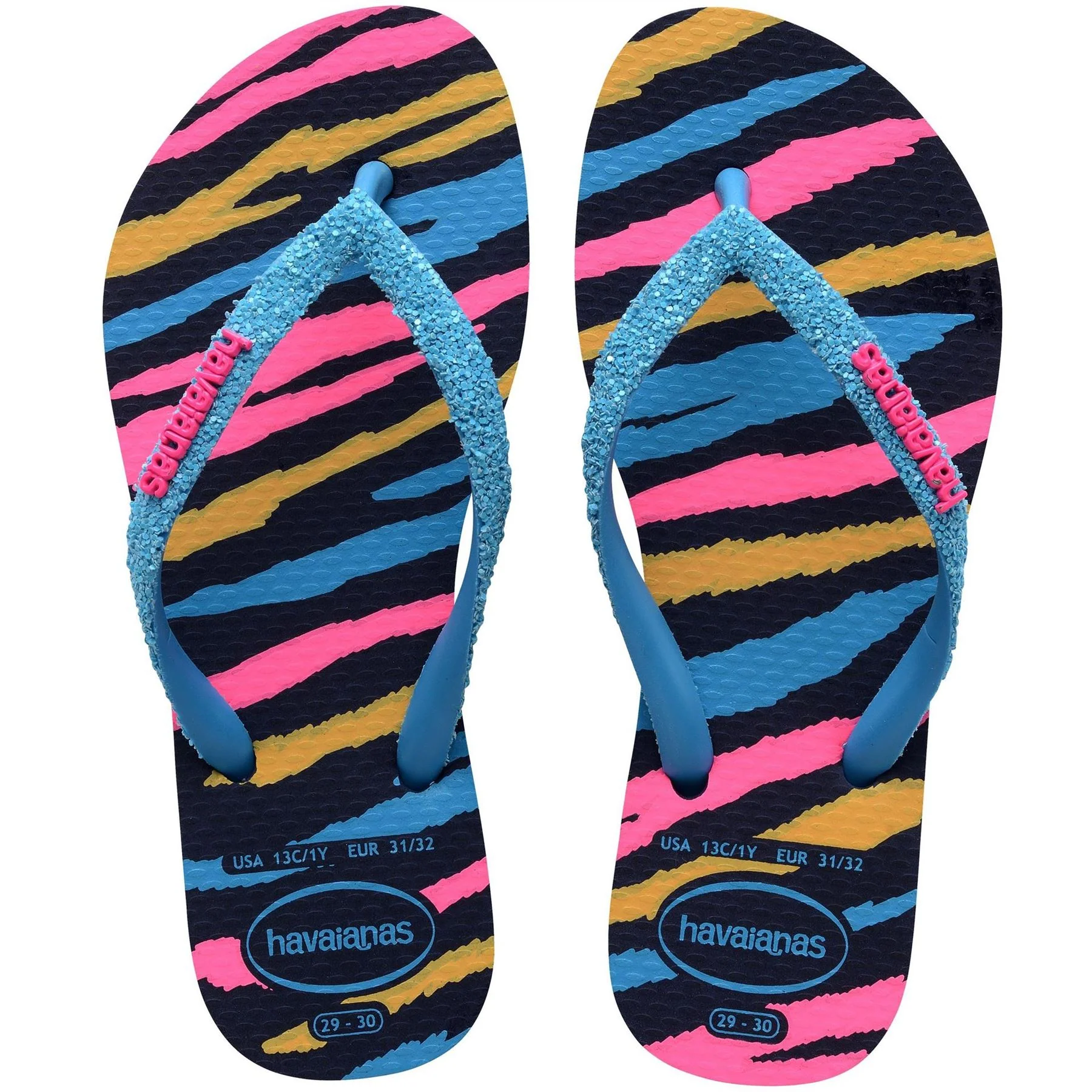 Havaianas Kids Slim Glitter Pink Flip Flops - Image 4