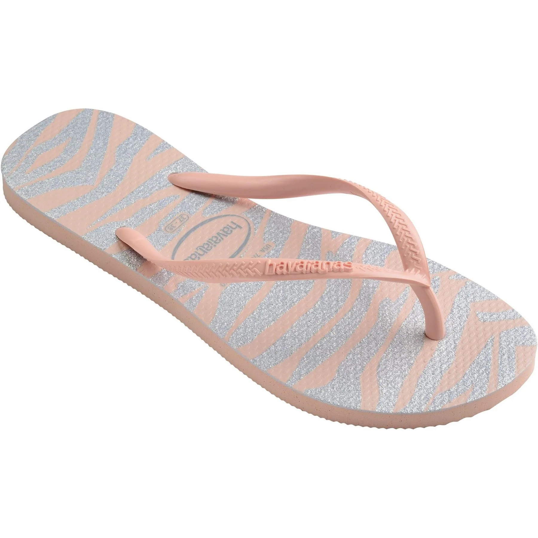 Havaianas Slim Animals Glitter Ballet Rose Flip Flops - Image 2