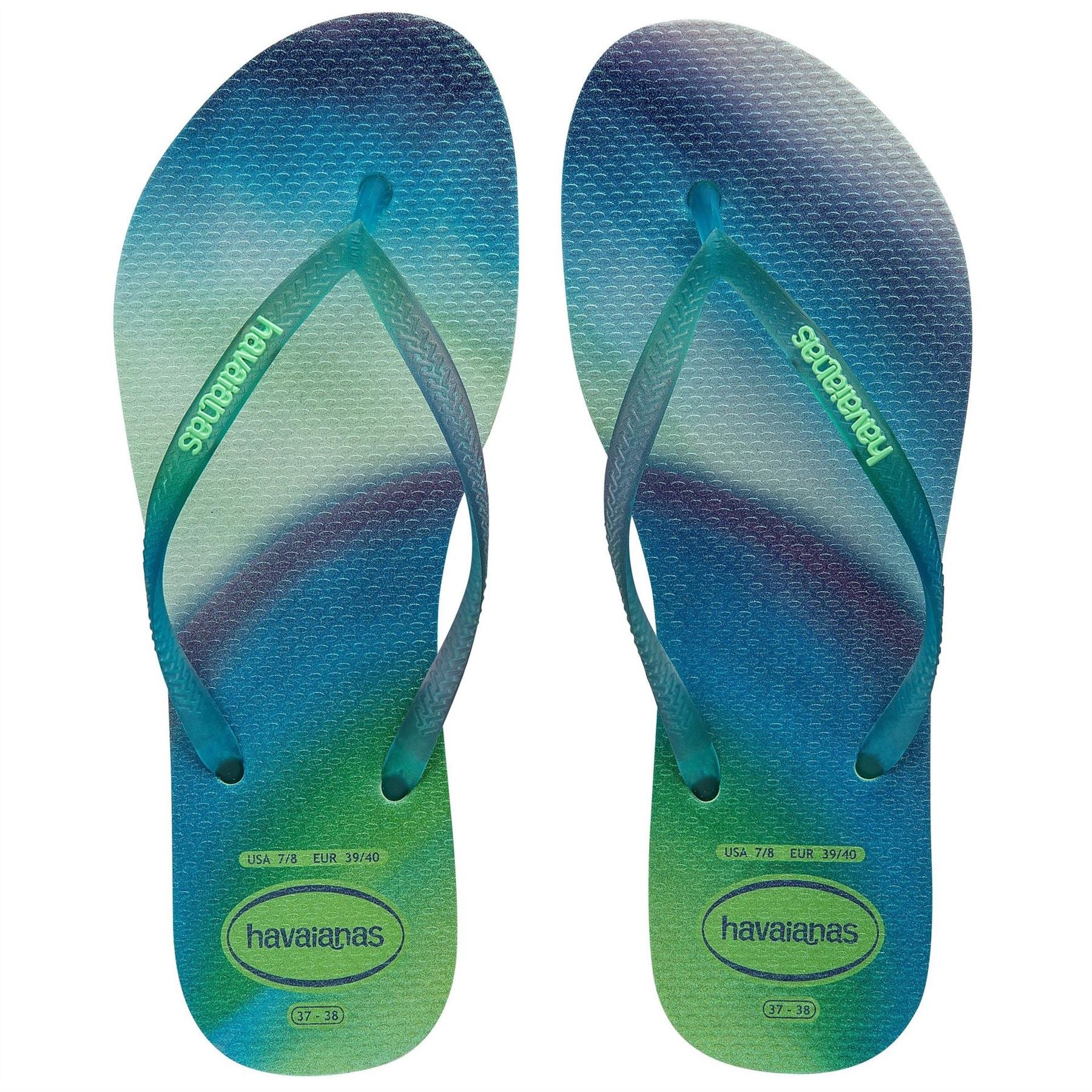 Havaianas Womens Hav. Slim Metallic Rainbow Citronel Flip Flops - Image 3