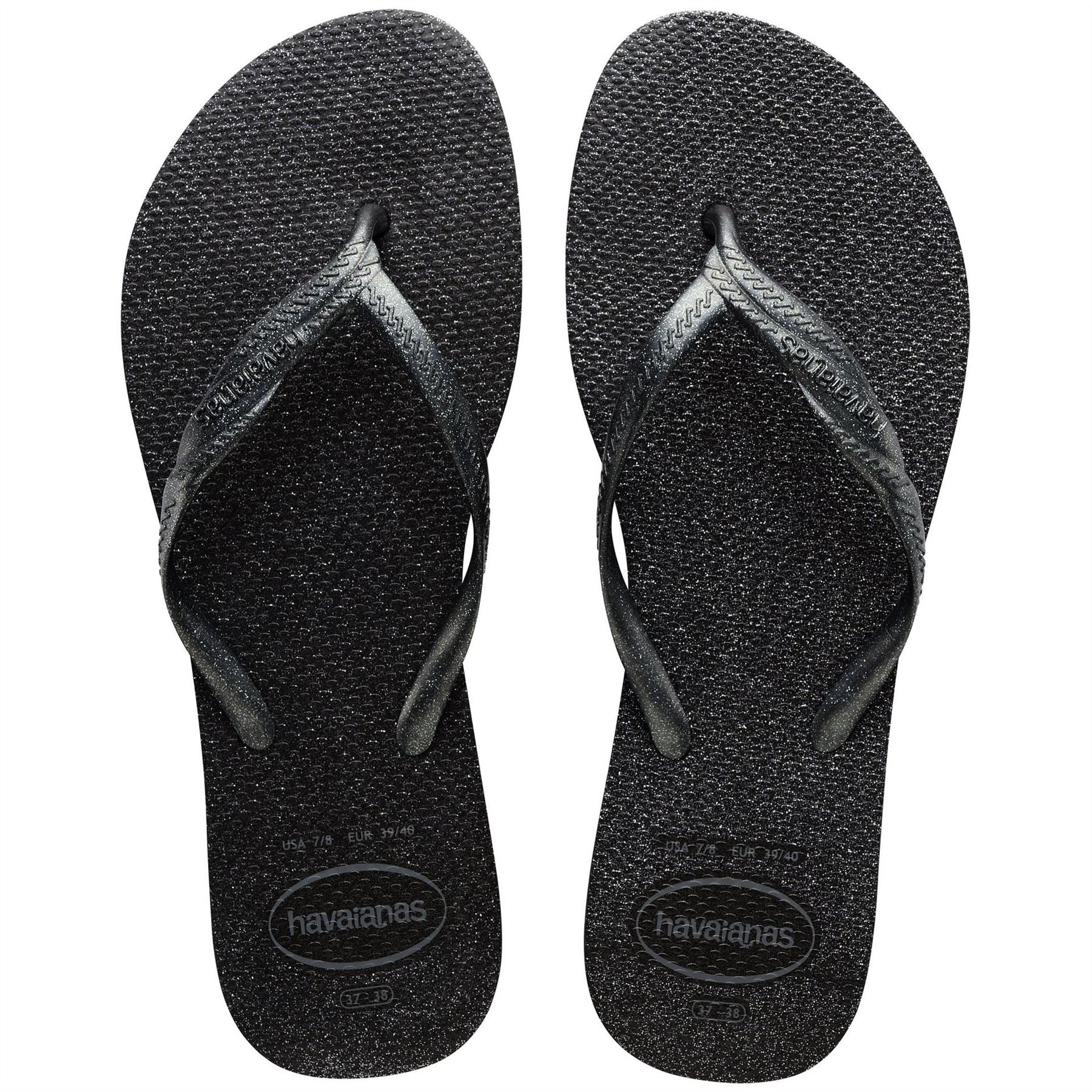 Havaianas Womens Fantasia Gloss Black Grey 35 3 Flip Flops - Image 3