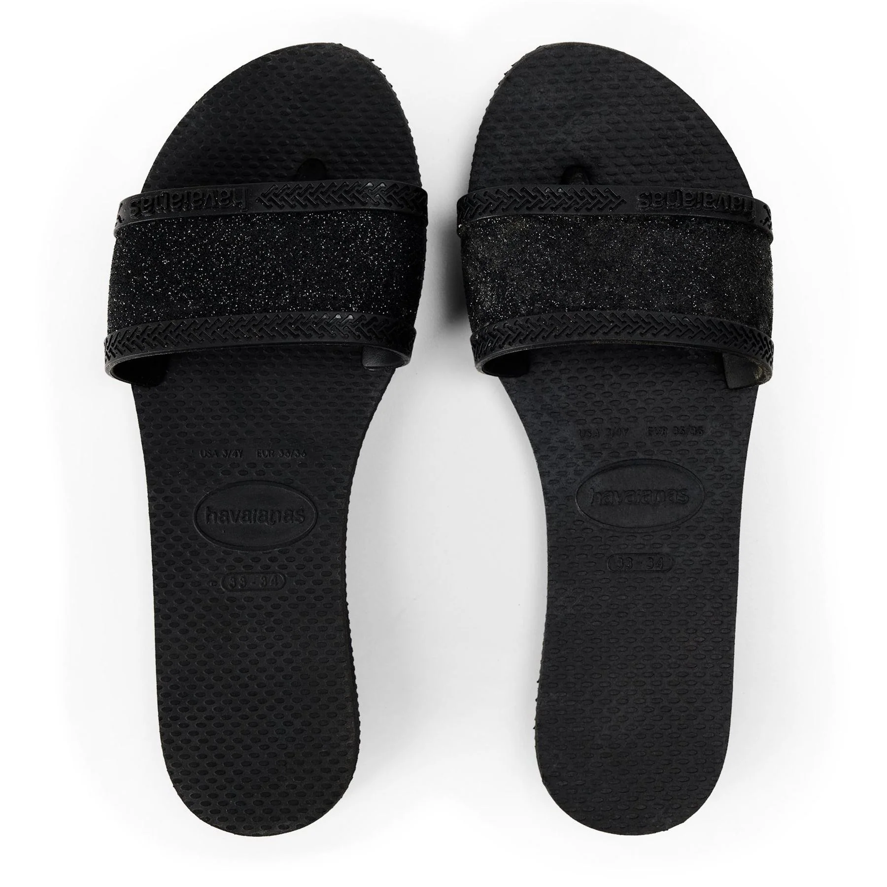 Havaianas You Angra Glitter Black 33 34 Flip Flops Unisex Kids - Image 4