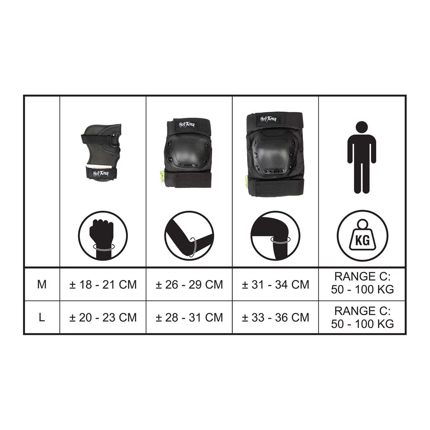 Hot Tuna Skate Protector 3pc Set   Knee Pads Elbow Pad And Wrist Guards - Image 9