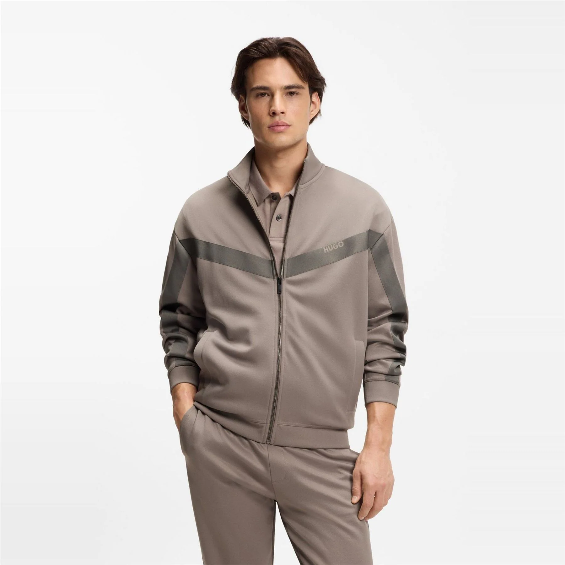 Hugo Tracksuit Top With Athletic Design (darti) - Image 2