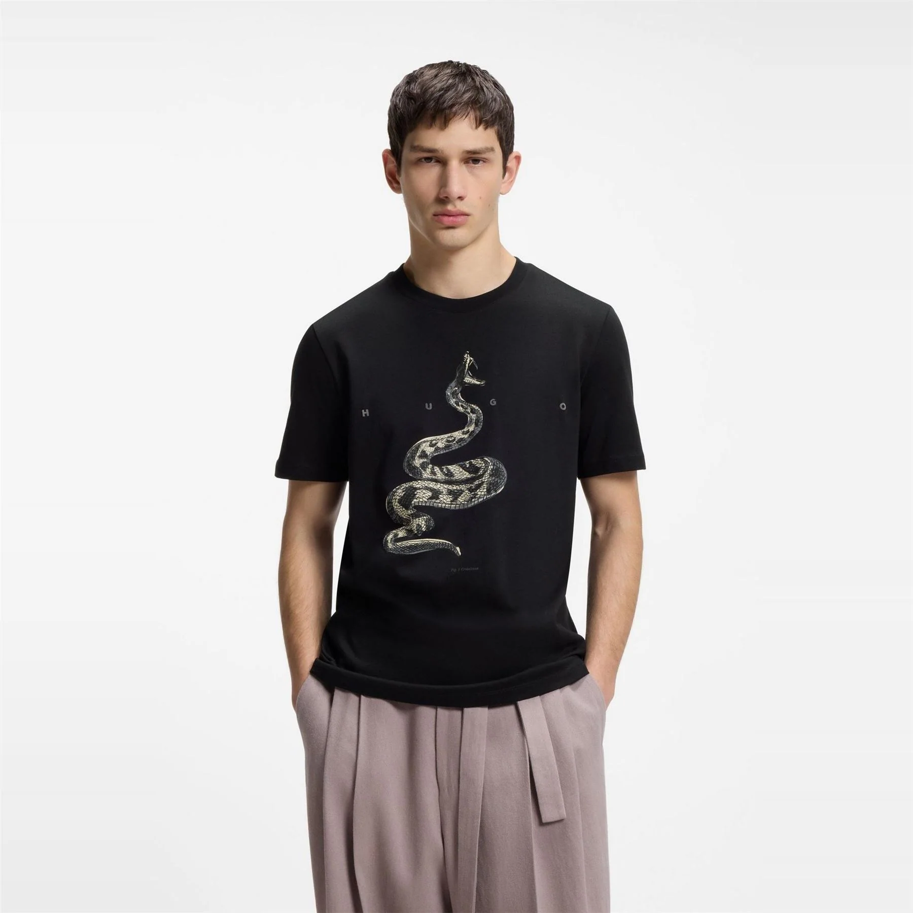 Hugo Cotton Jersey T-Shirt With Spaced Out Logo - Image 2