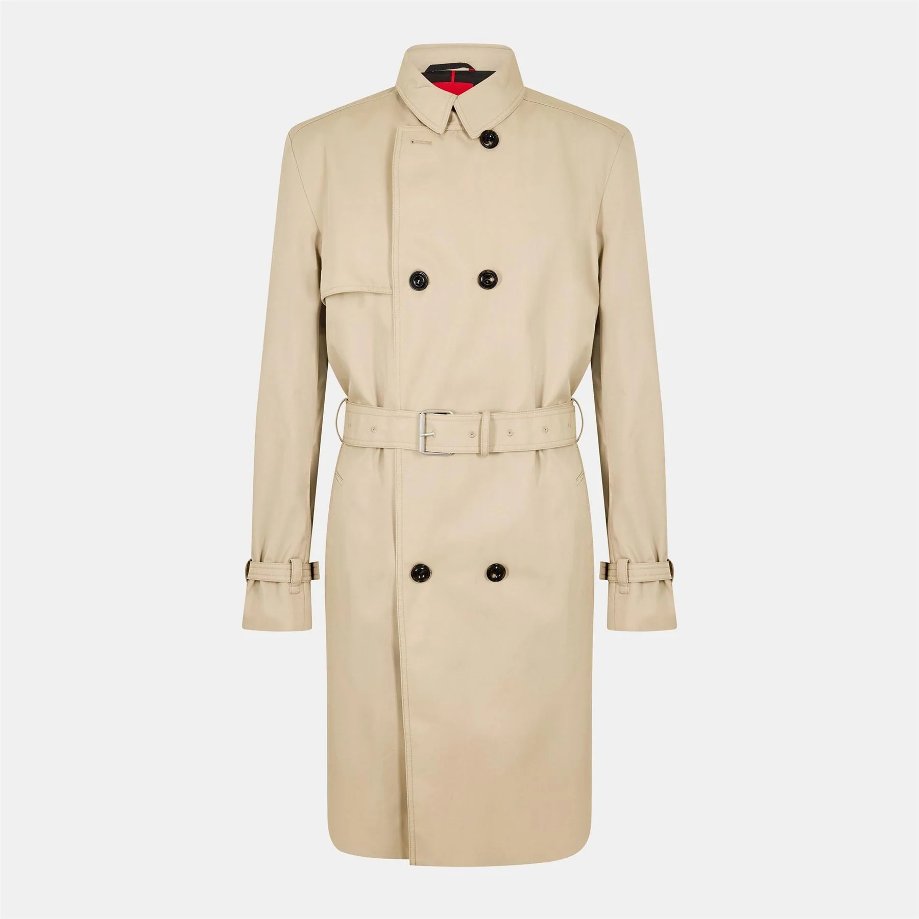 Hugo Double Breasted Weather Resistant Tailored Fit Trench Coat
