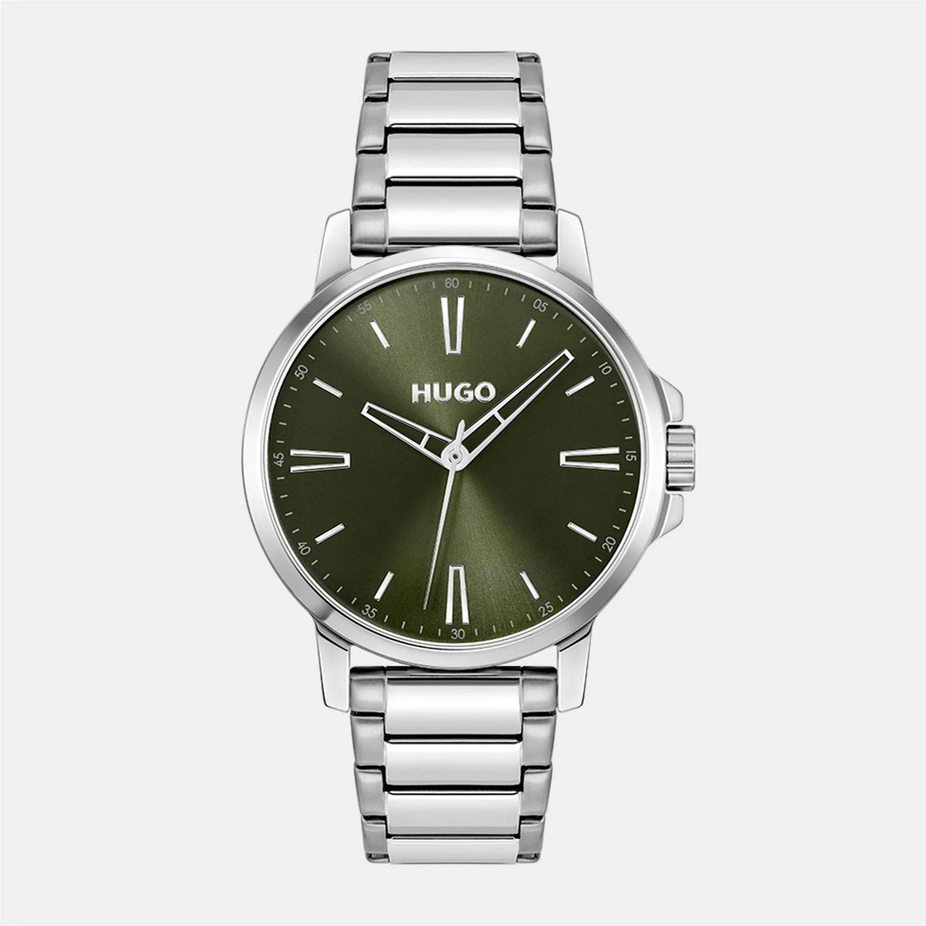 Hugo HUGO #SMOOTH Stainless Steel Bracelet Watch with Green Dial