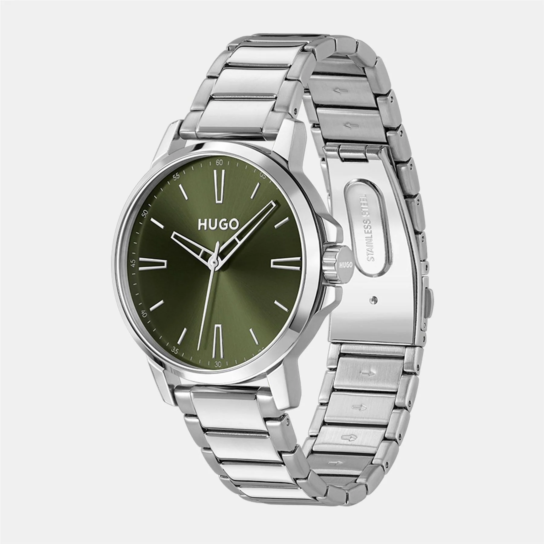 Hugo HUGO #SMOOTH Stainless Steel Bracelet Watch with Green Dial - Image 3