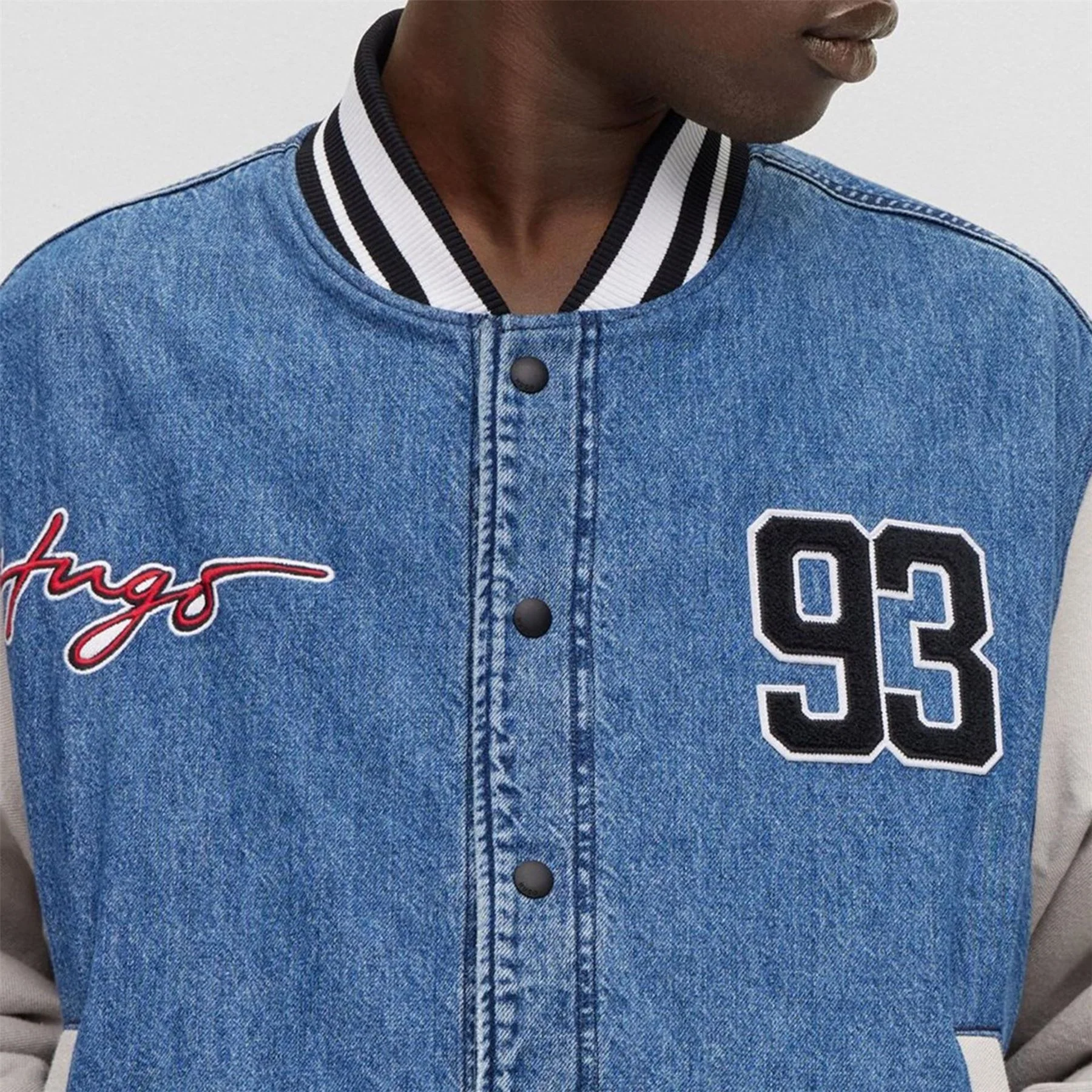 Hugo Solid Patterned Denim Jacket - Image 5