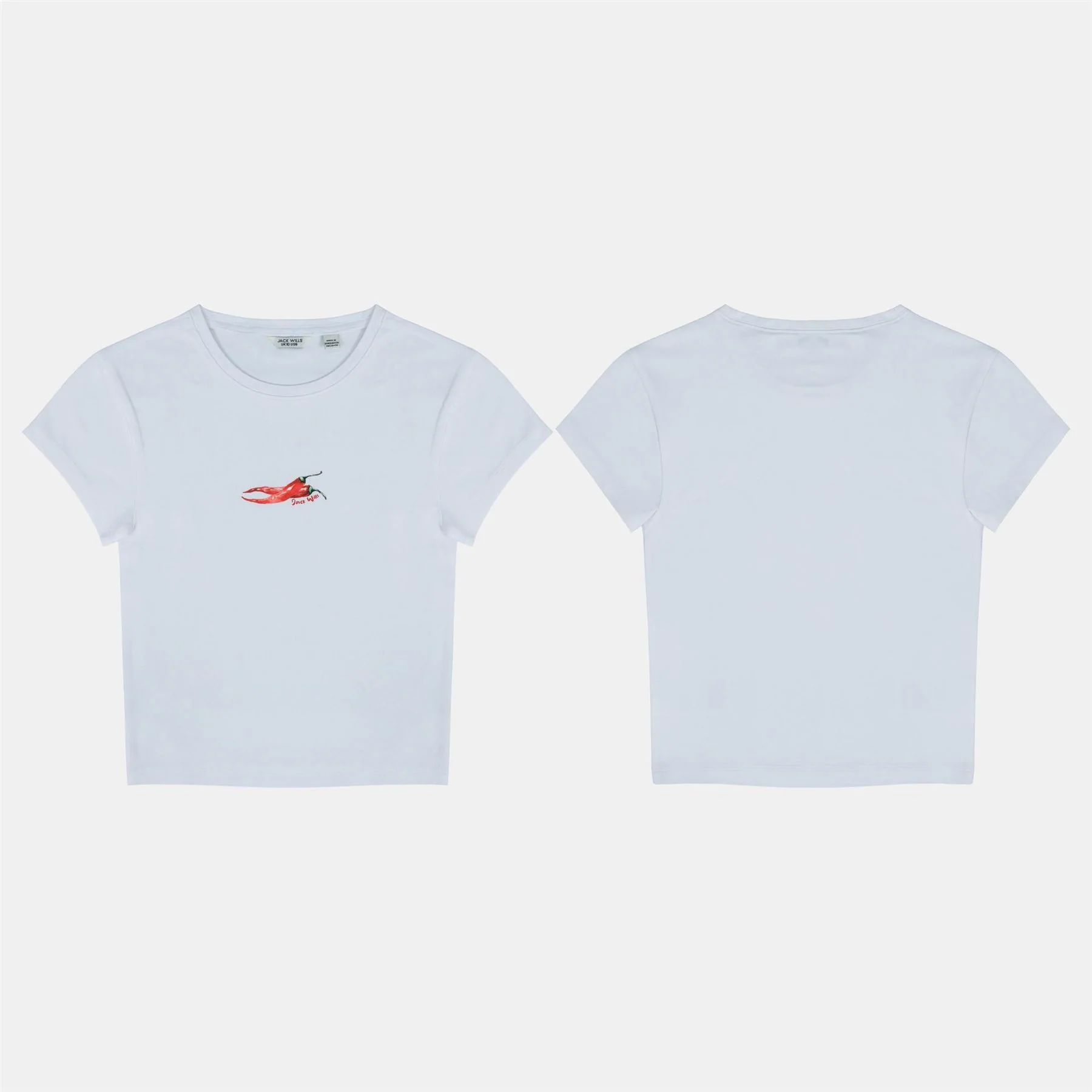 Jack Wills Graphic Cotton Short Sleeve Crew Neck Print Crop Top - Image 13