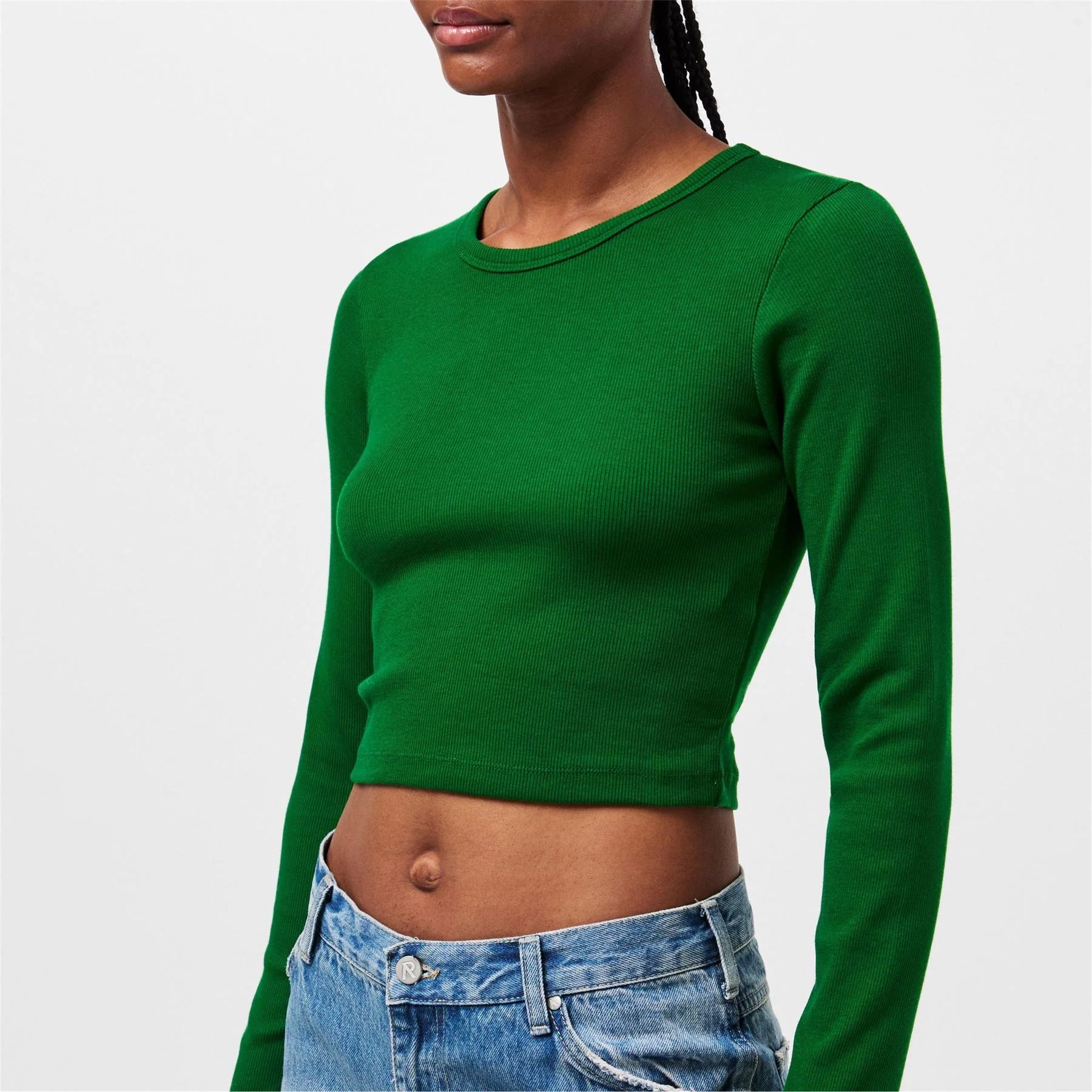 JJXX Feline Slim Fit Cropped Long Sleeve T-Shirt - Image 11