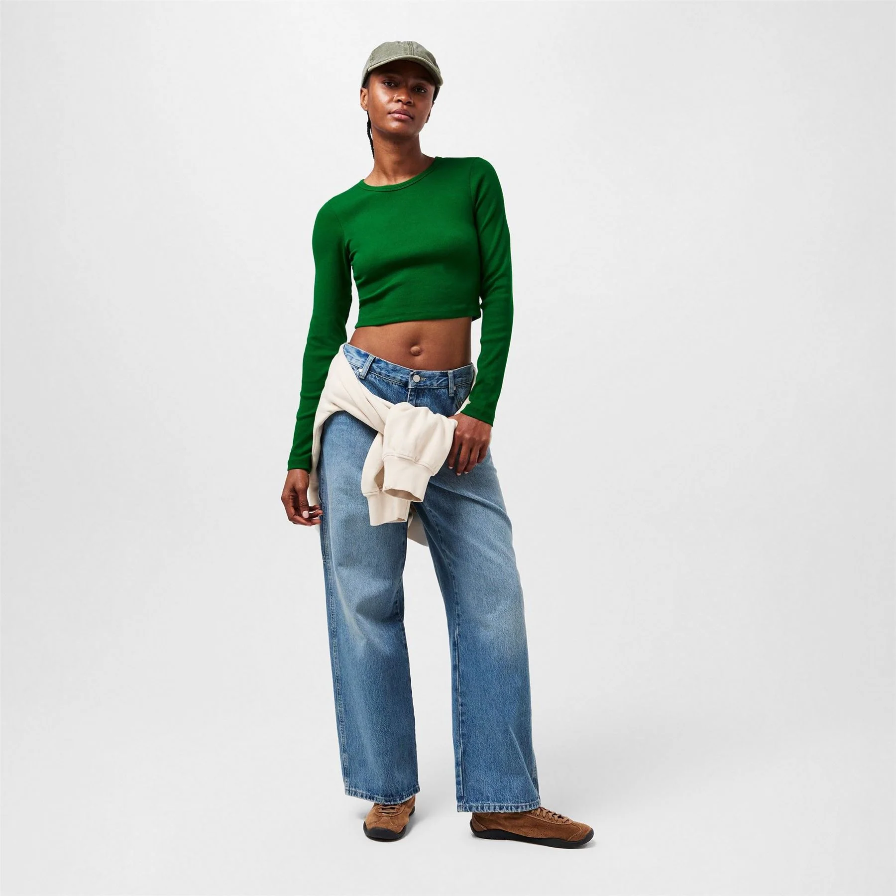 JJXX Feline Slim Fit Cropped Long Sleeve T-Shirt - Image 12
