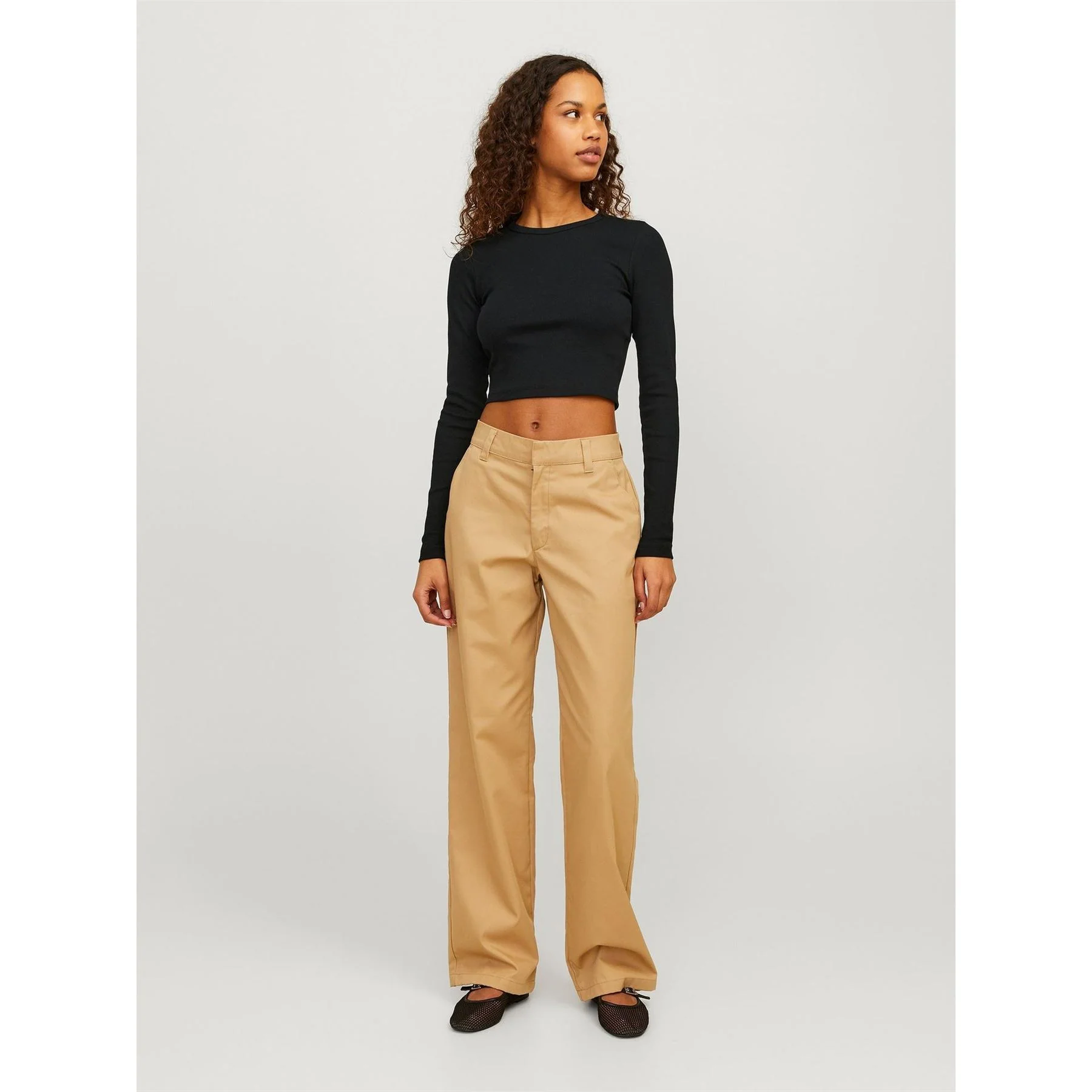 JJXX Feline Slim Fit Cropped Long Sleeve T-Shirt - Image 17