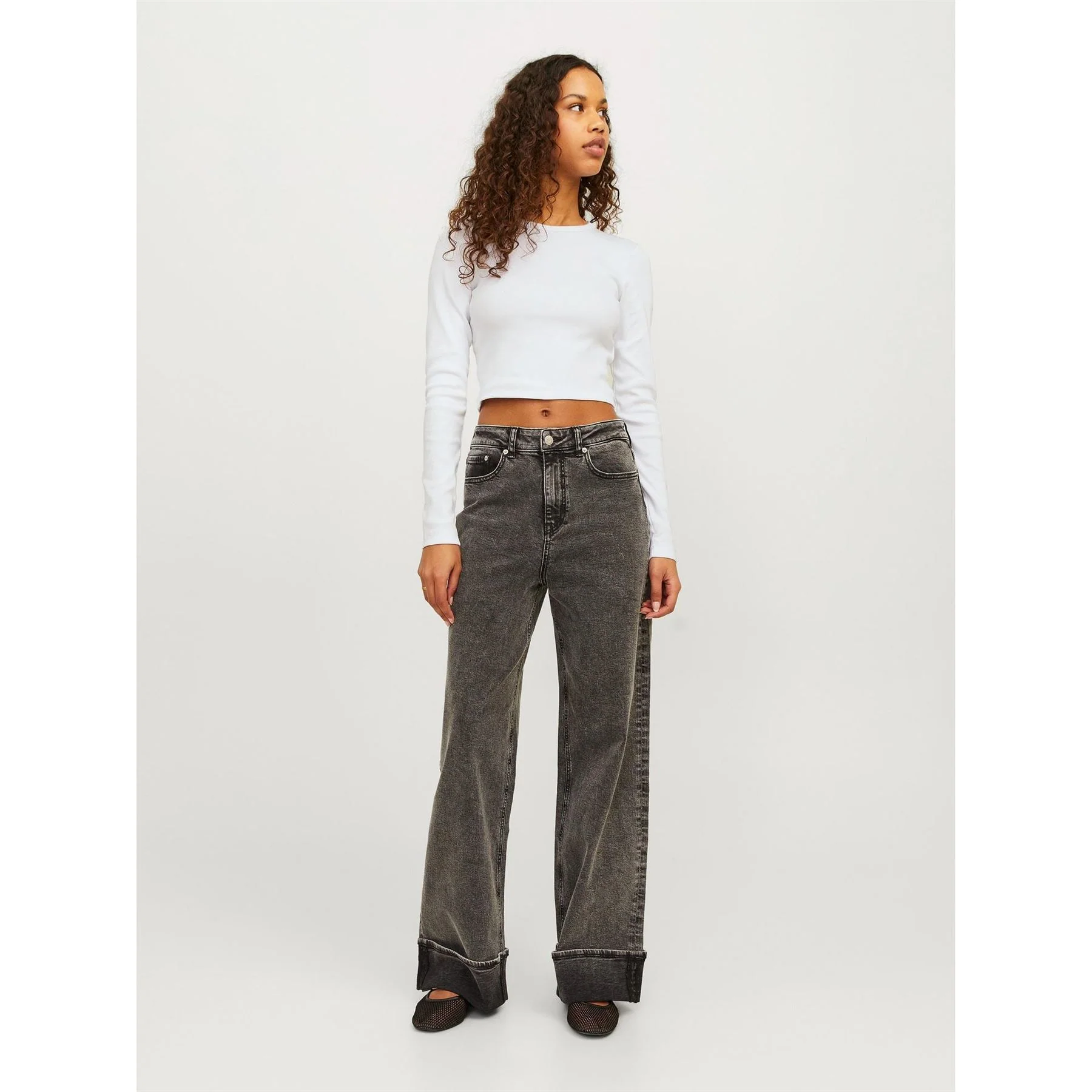 JJXX Feline Slim Fit Cropped Long Sleeve T-Shirt - Image 23