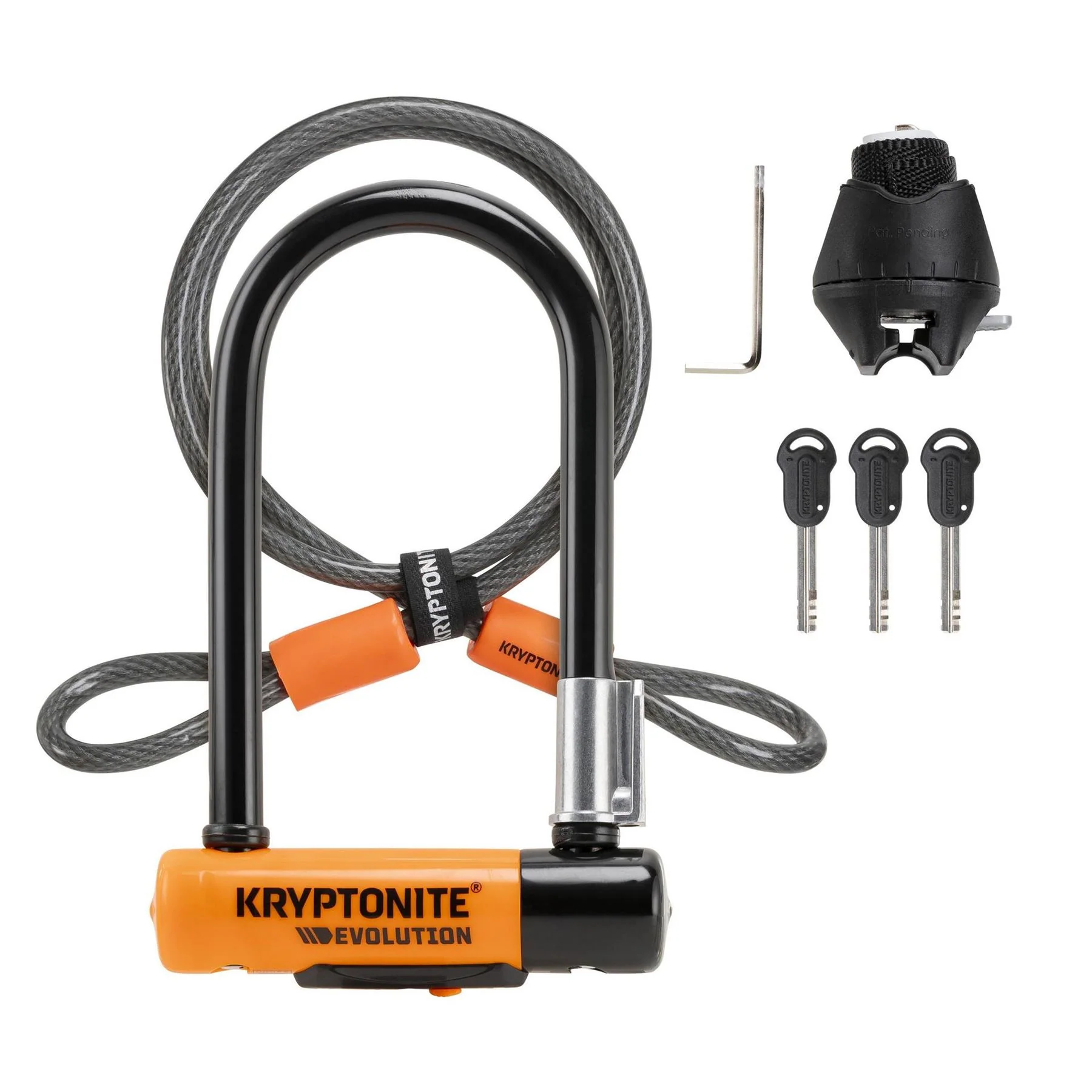 Kryptonite Mini 7 U Lock With 4 Foot Cable And Flexframe Bracket Sold Secure Gold - Image 2