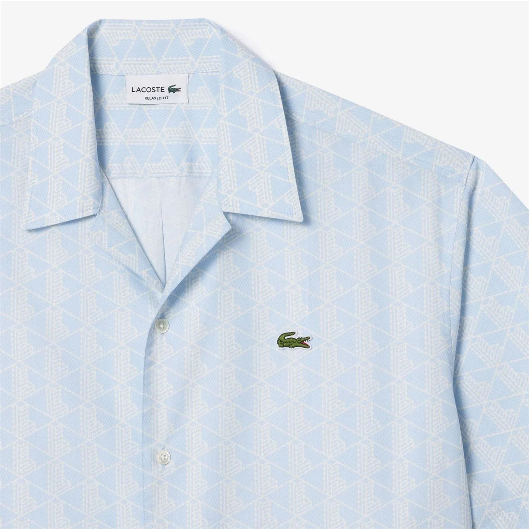 Lacoste Relaxed Fit Short Sleeve Monogram Print Shirt - Image 3