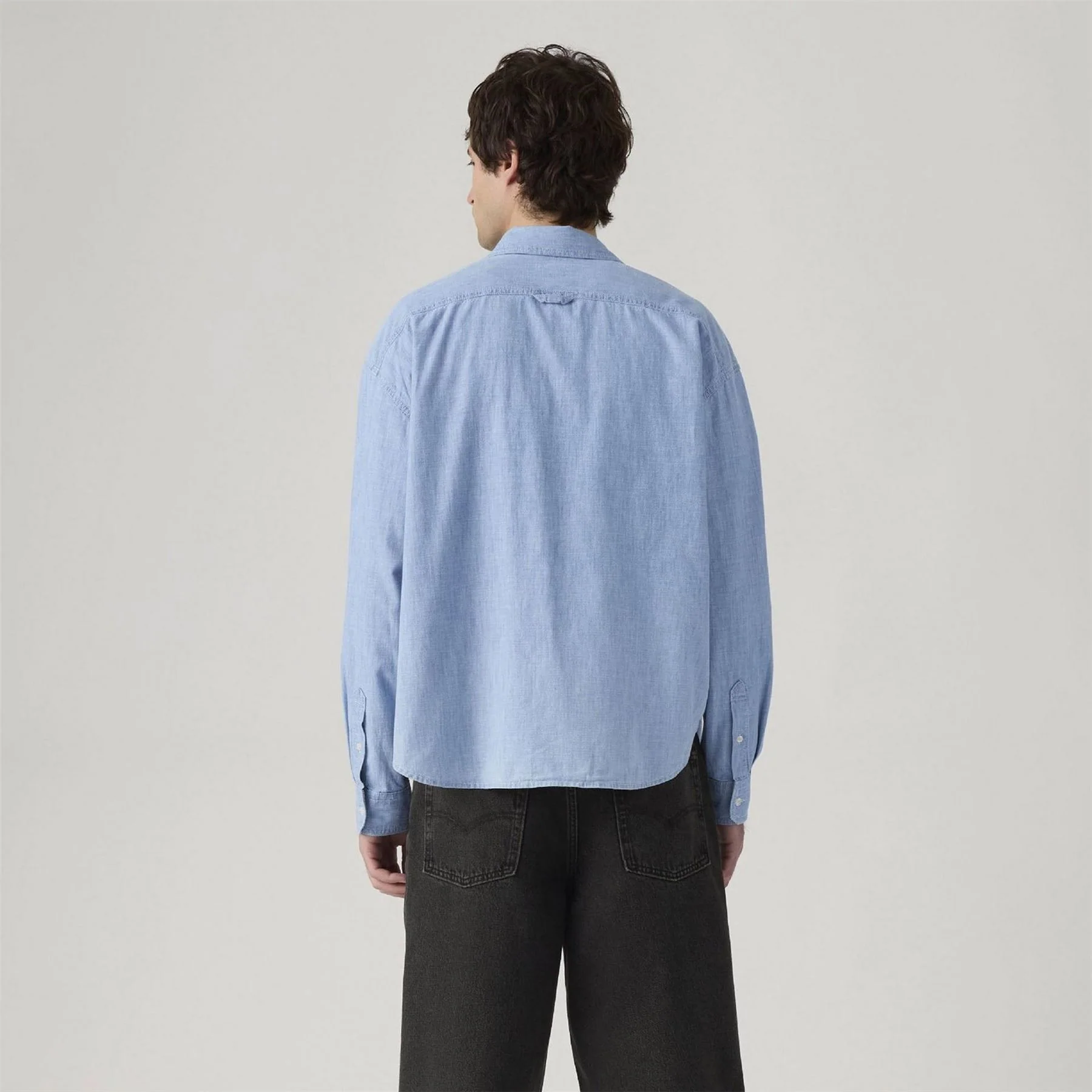 Levis Cropped Long Sleeve Denim Shirt - Image 3