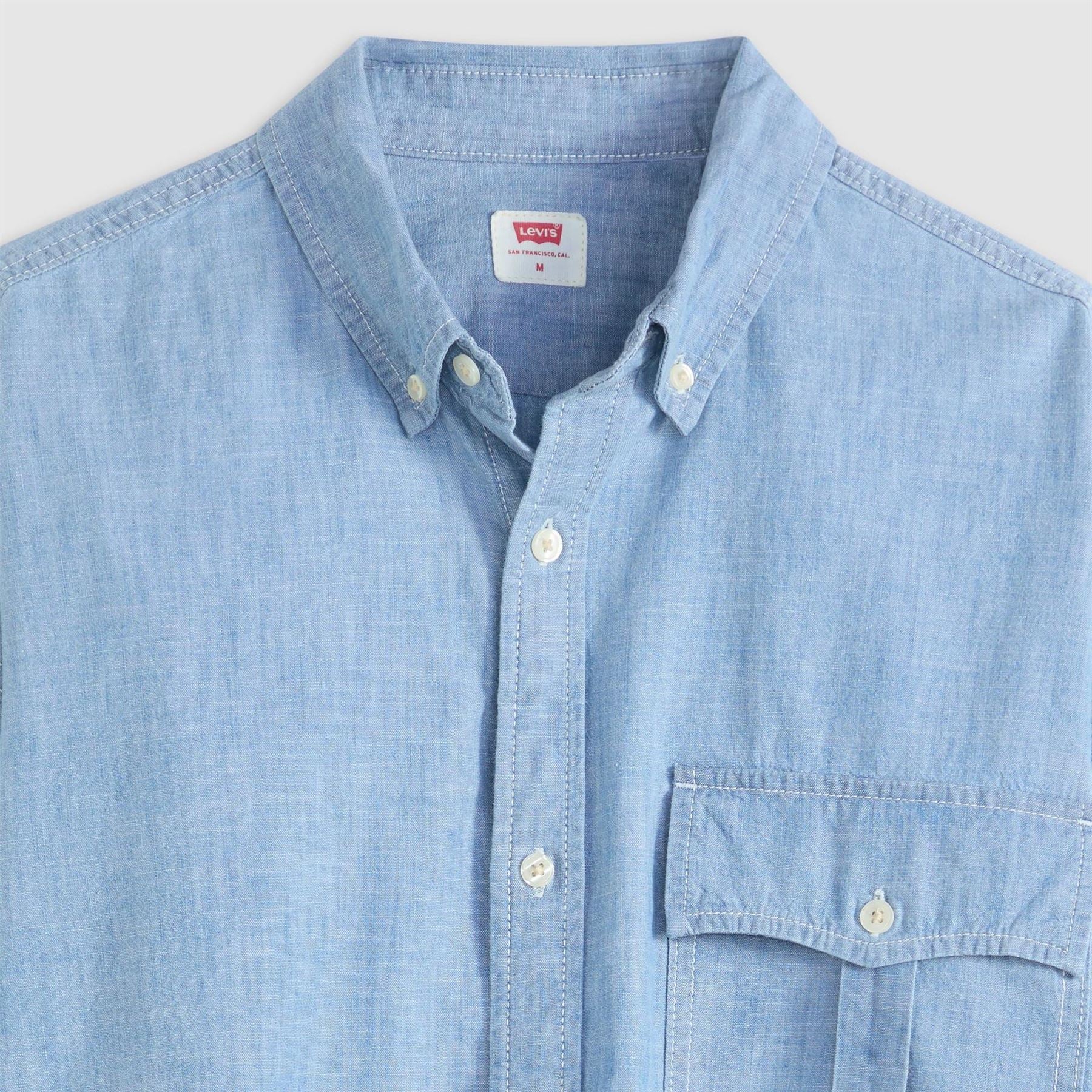 Levis Cropped Long Sleeve Denim Shirt - Image 6