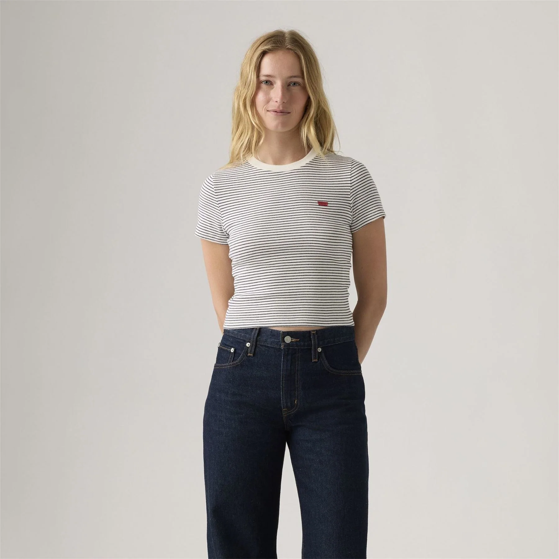 Levis Essential Stripe Knitted T-Shirt - Image 2