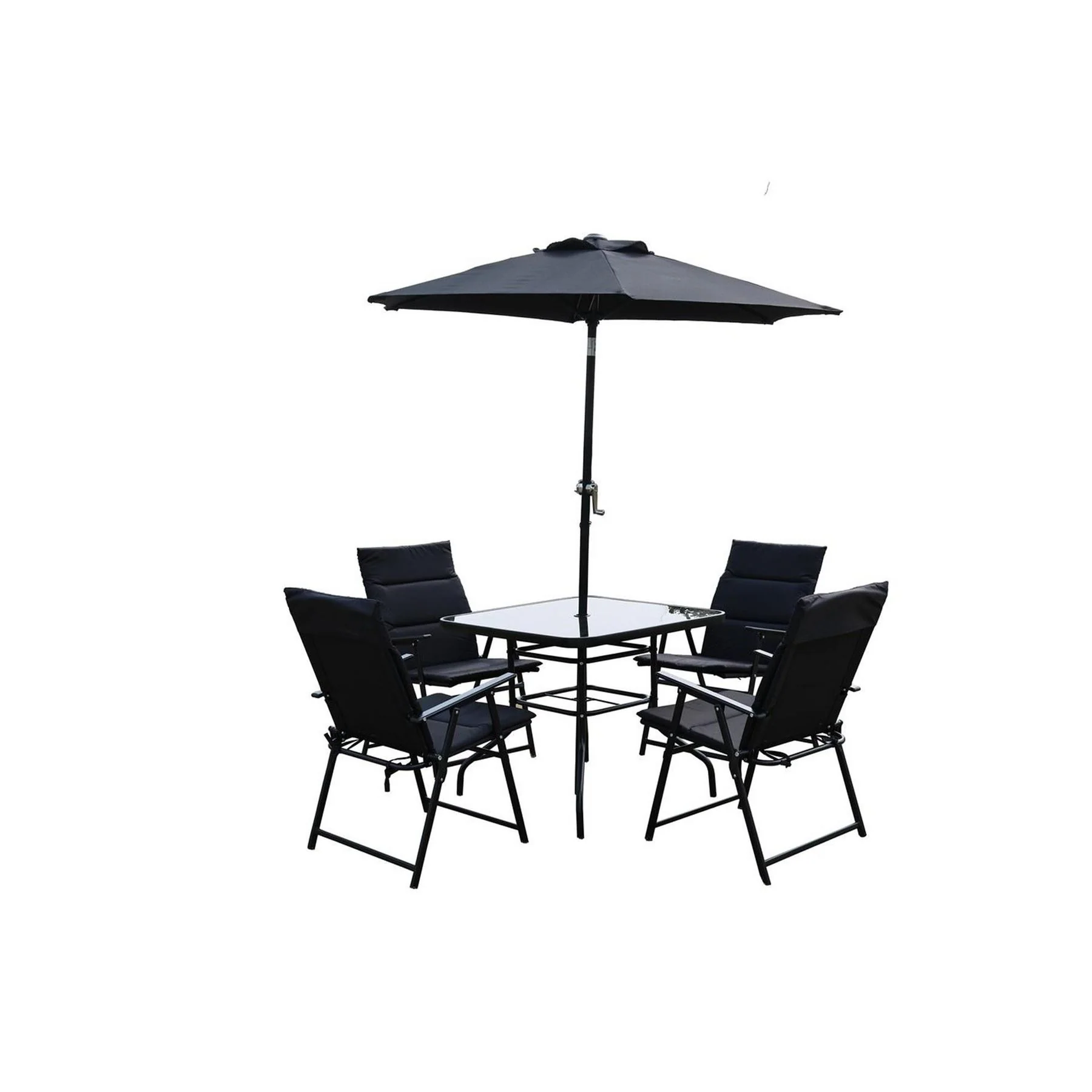 Linea Piece Glass Top Weather Resistant Garden Furniture Set - Image 2
