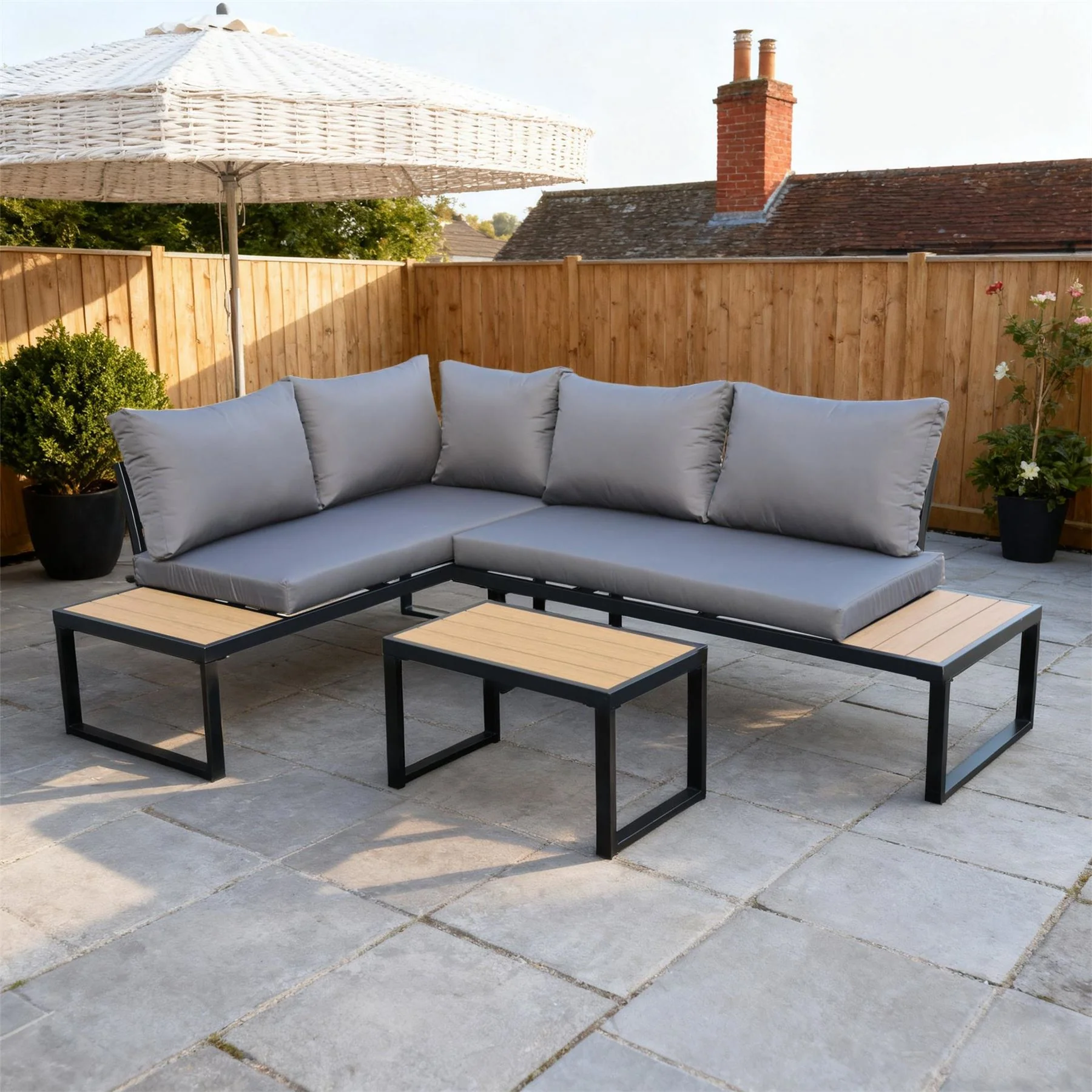 Linea Piece L Shaped Weather Resistant Garden Furniture Set - Image 5