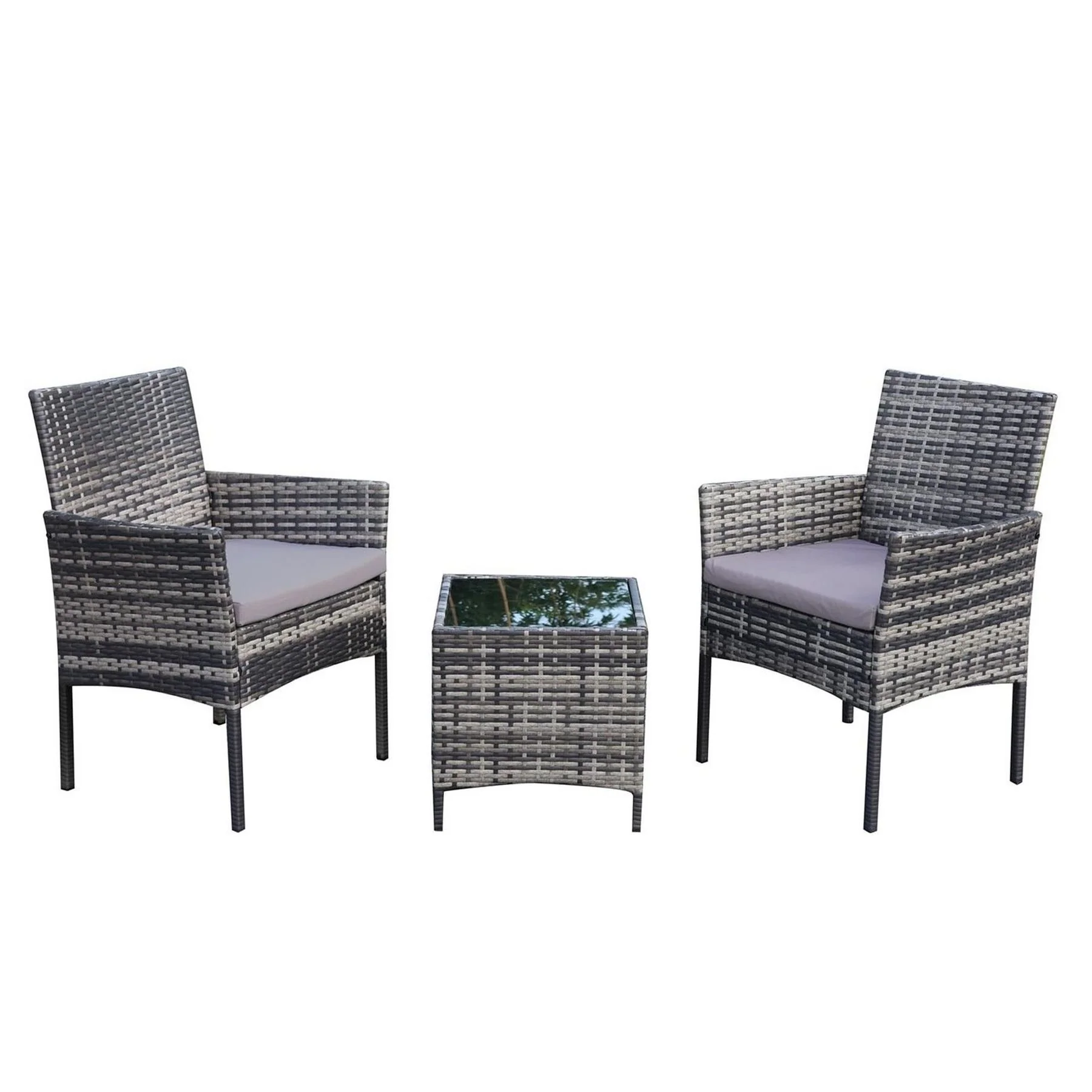 Linea Piece Rattan Weather Resistant Glass Top Garden Dining Set - Image 2