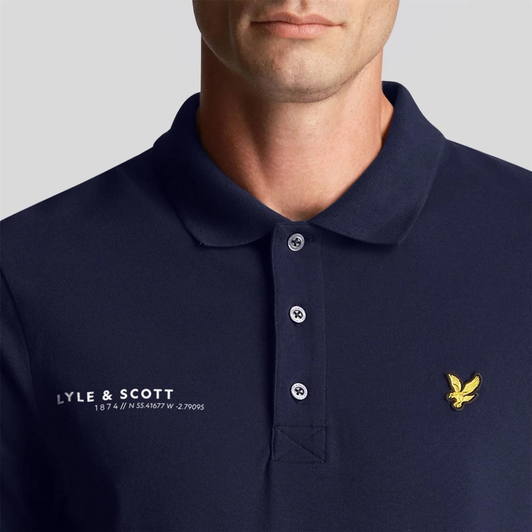 Lyle and Scott Ordinate Print Plain Polo Shirt - Image 4