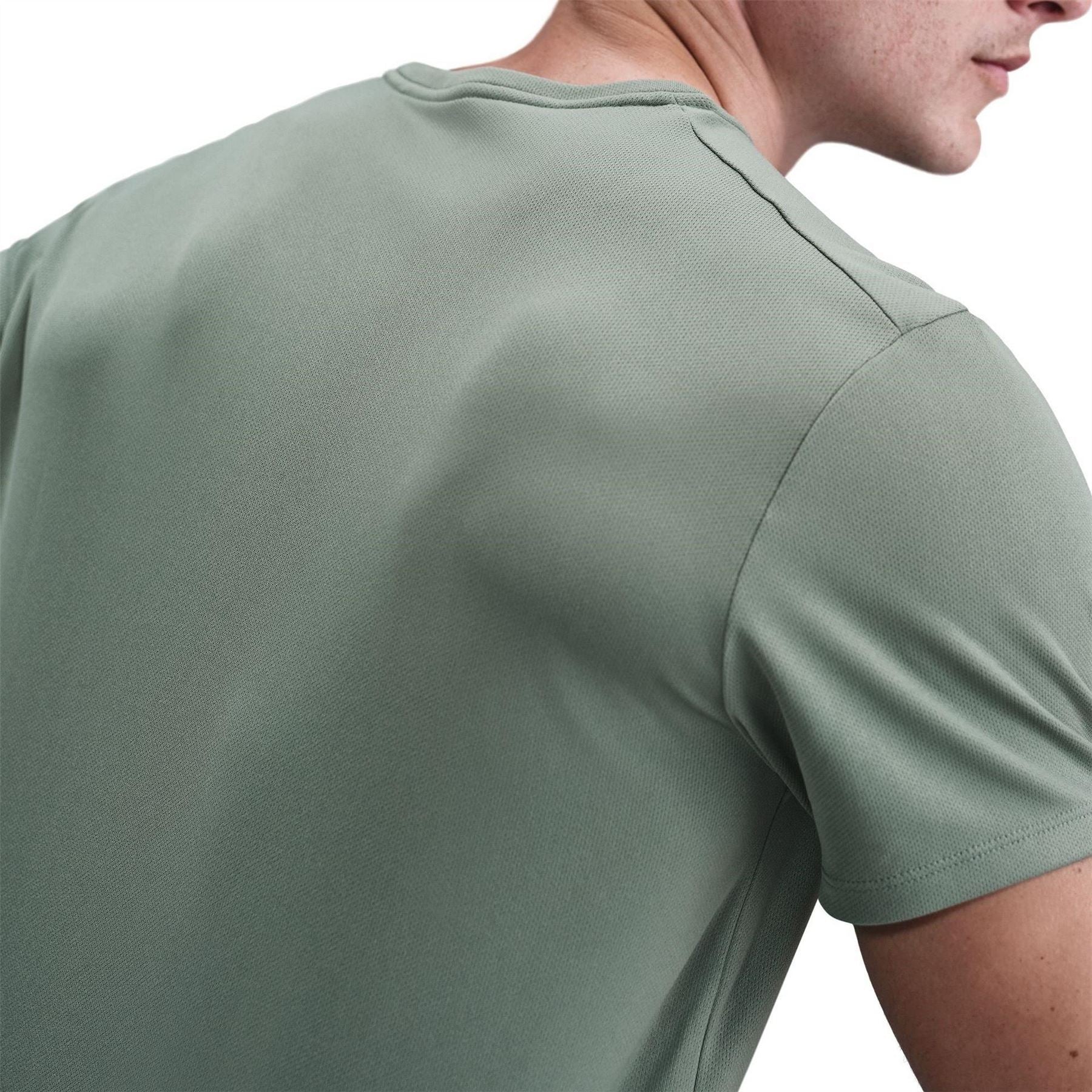 Nike Mens Dri Fit Uv Short Sleeve Running Top - Image 2