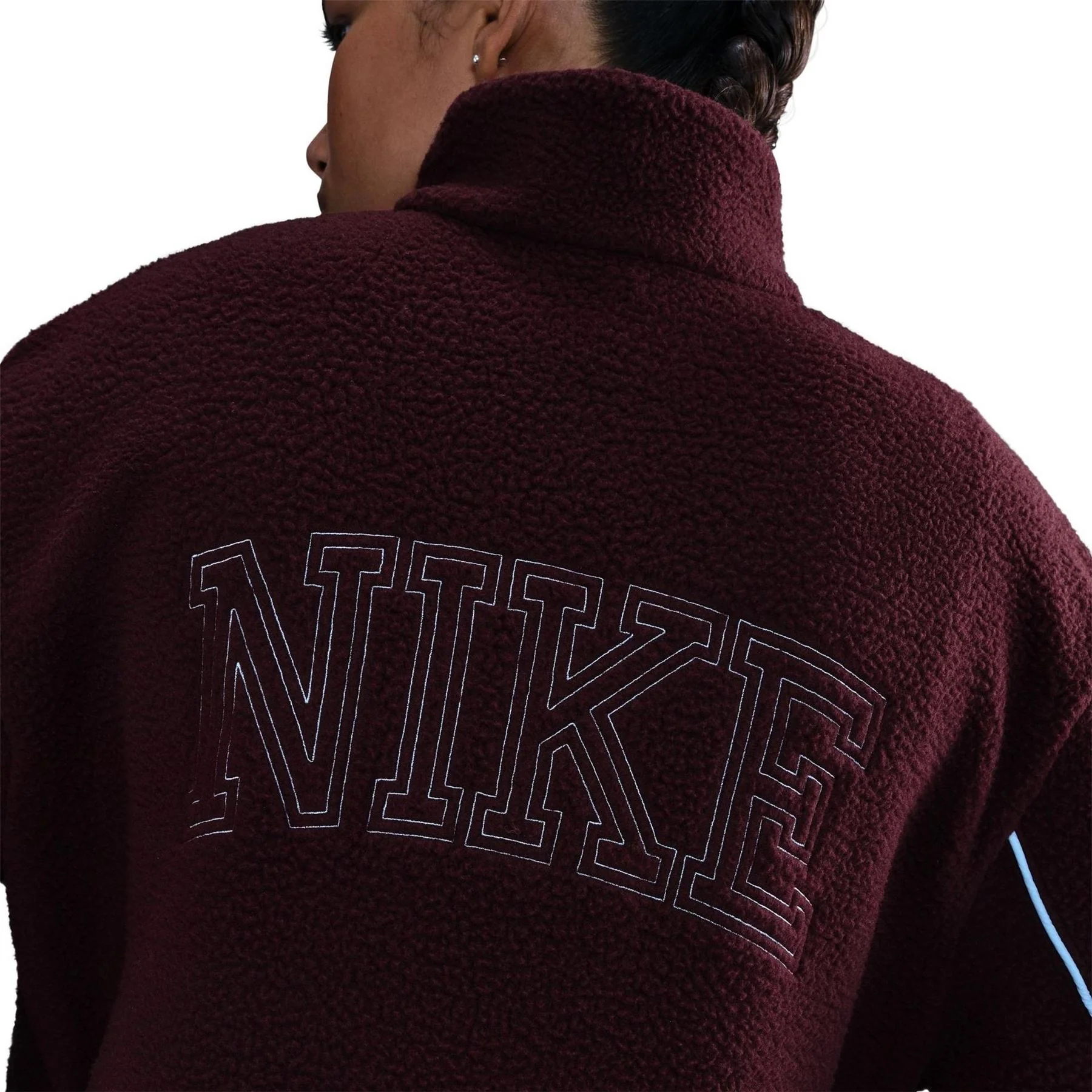 Nike Sherpa Full Zipper Solid Patterned Jacket - Image 2