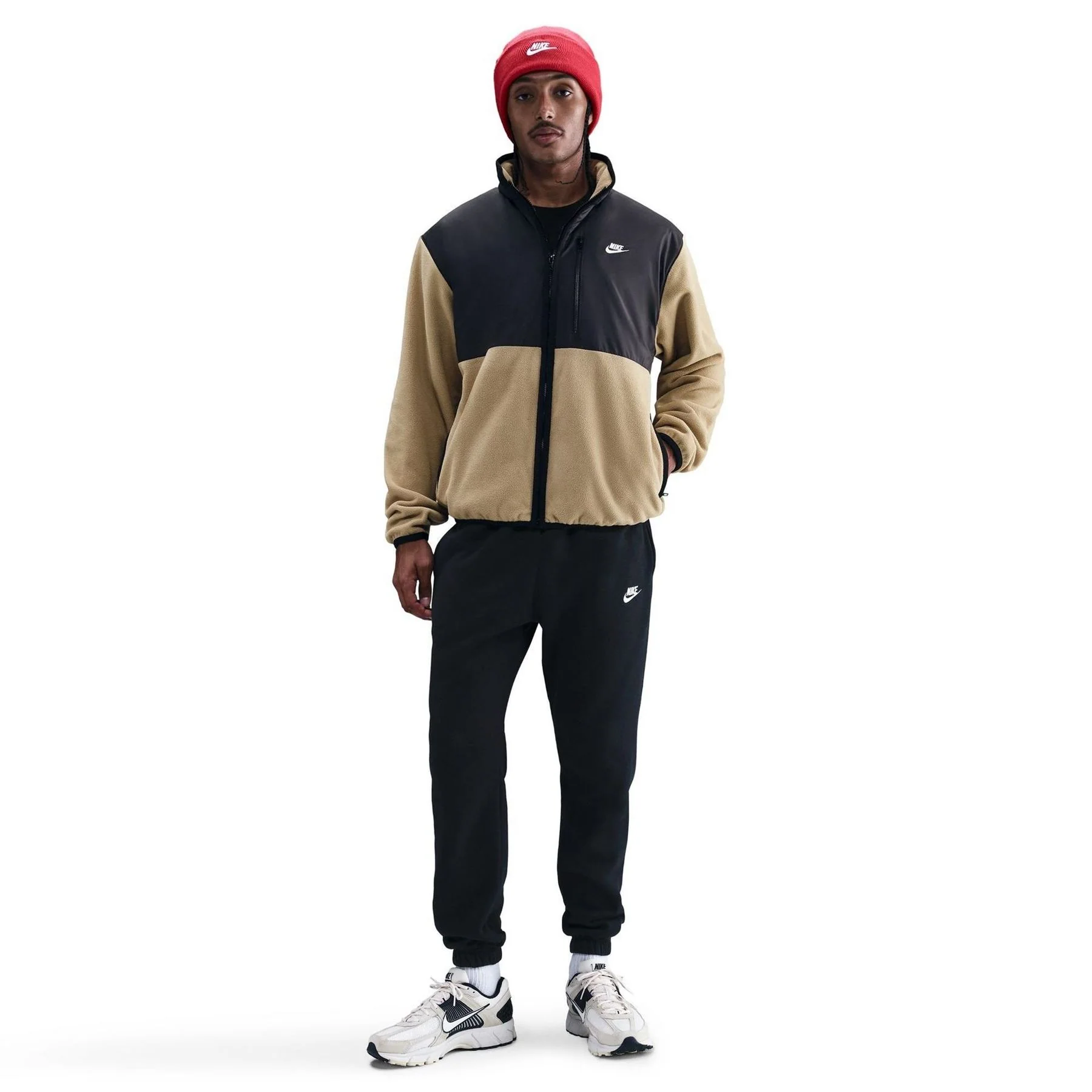 Nike Solid Patterned Full Zipper Sweat Jacket with Zipped Pocket - Image 3
