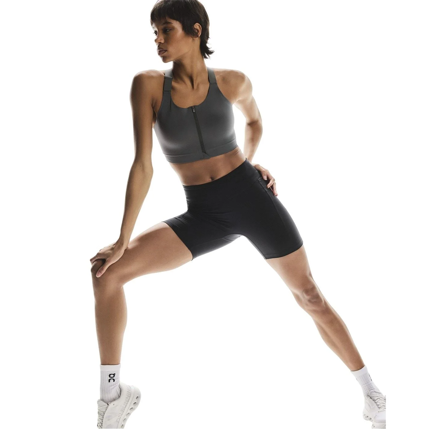 On Solid Patterned Slim Fit Running Shorts - Image 2