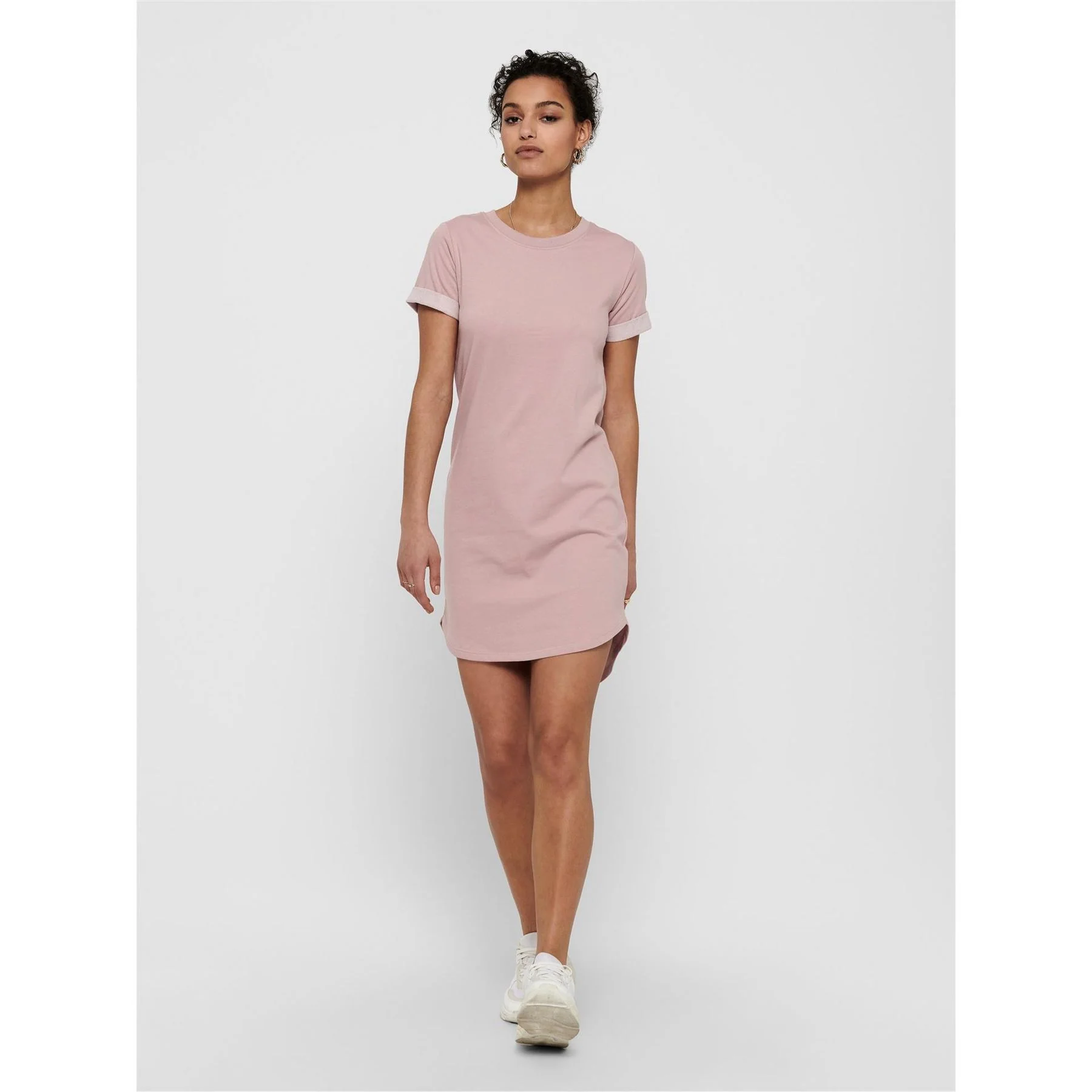 Only Crew Neck Short Sleeve Mini T-Shirt Dress - Image 7