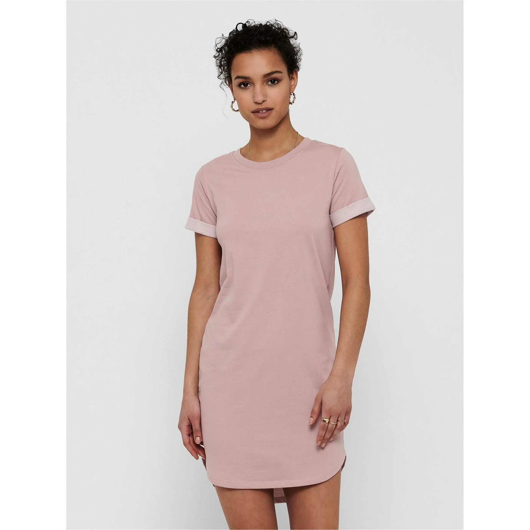 Only Crew Neck Short Sleeve Mini T-Shirt Dress - Image 8