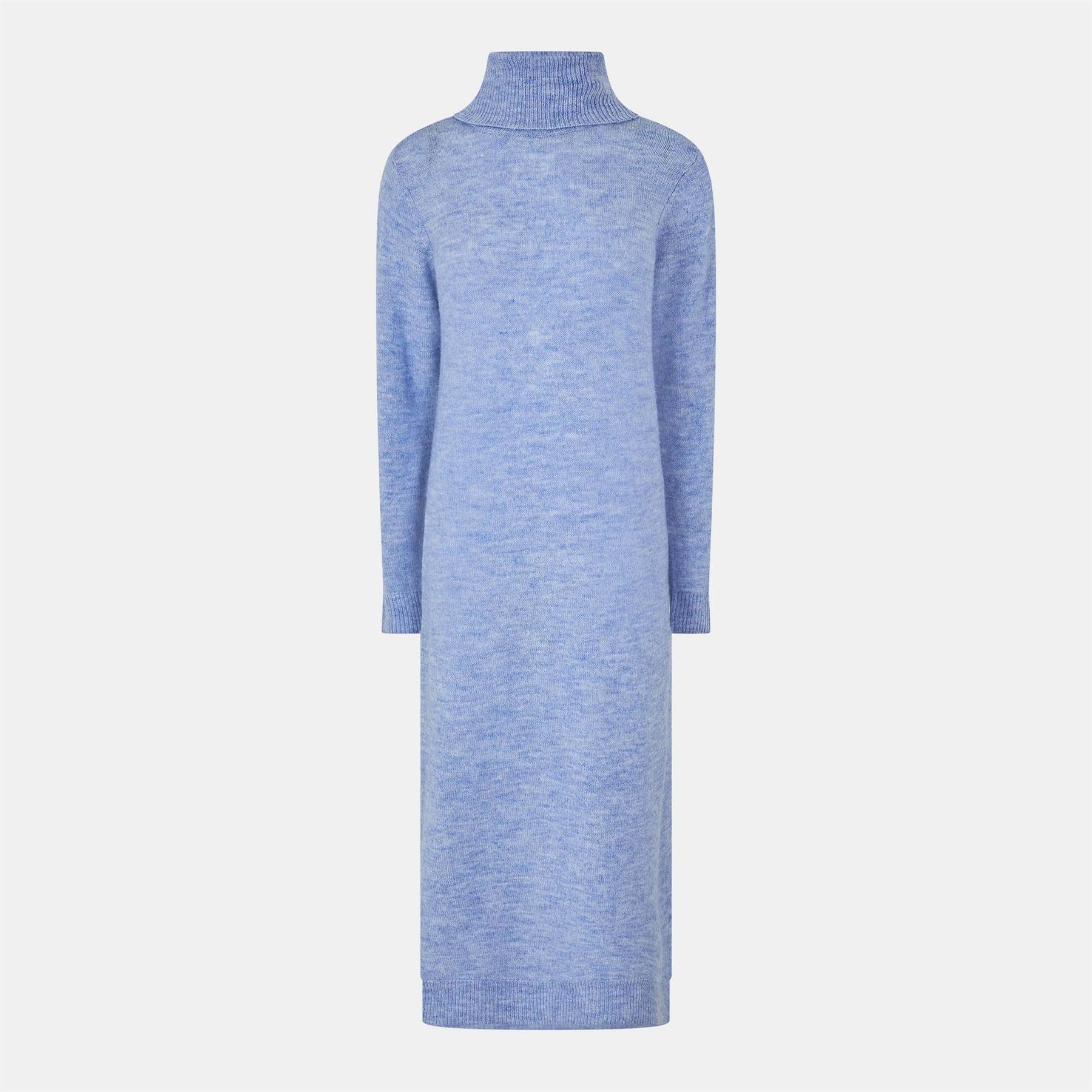 Pieces Knit Turtleneck Long Sleeve Midi Sweater Dress - Image 29