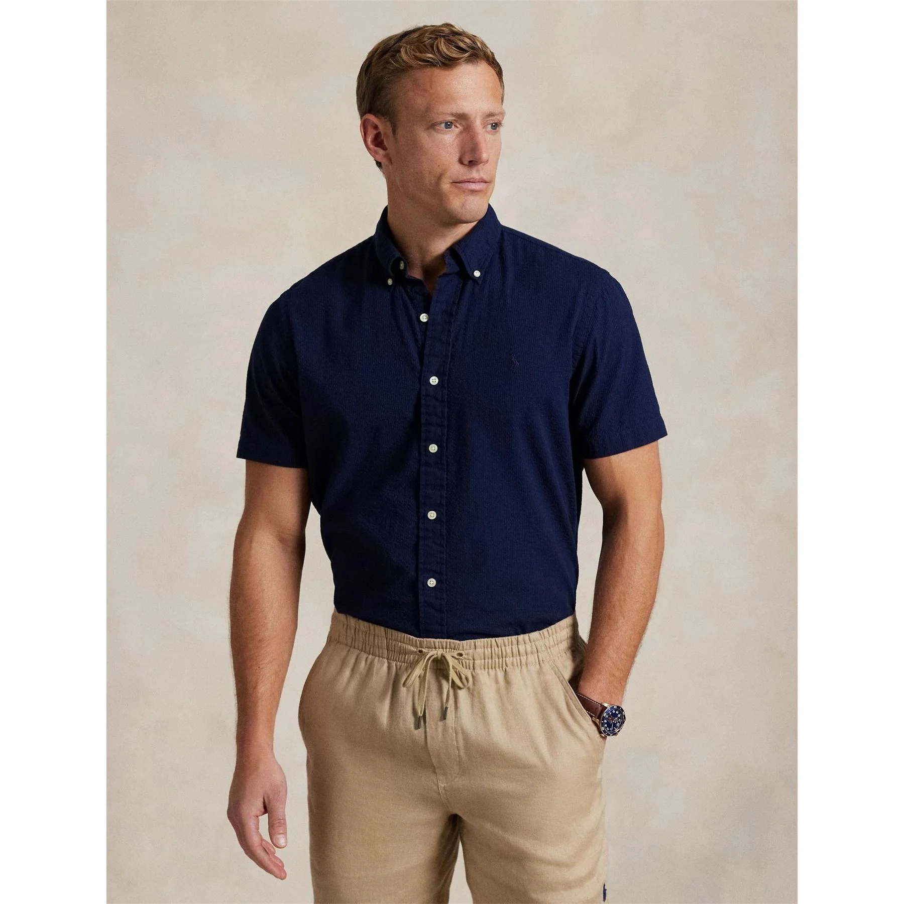 Polo Ralph Lauren Seersucker Regular Fit Button Down Collar Shirt - Image 8