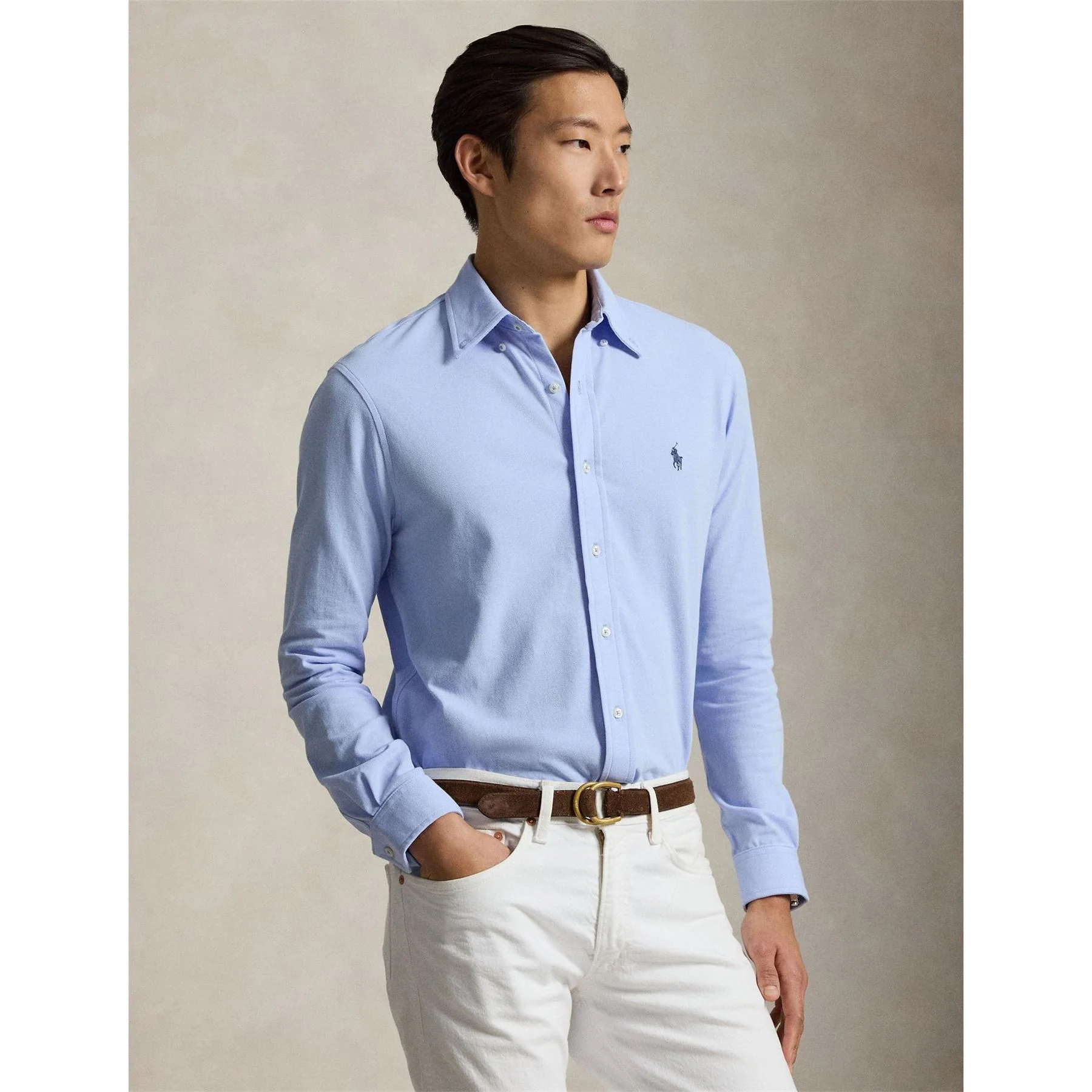 Polo Ralph Lauren Slim Fit Button Down Plain Shirt - Image 35