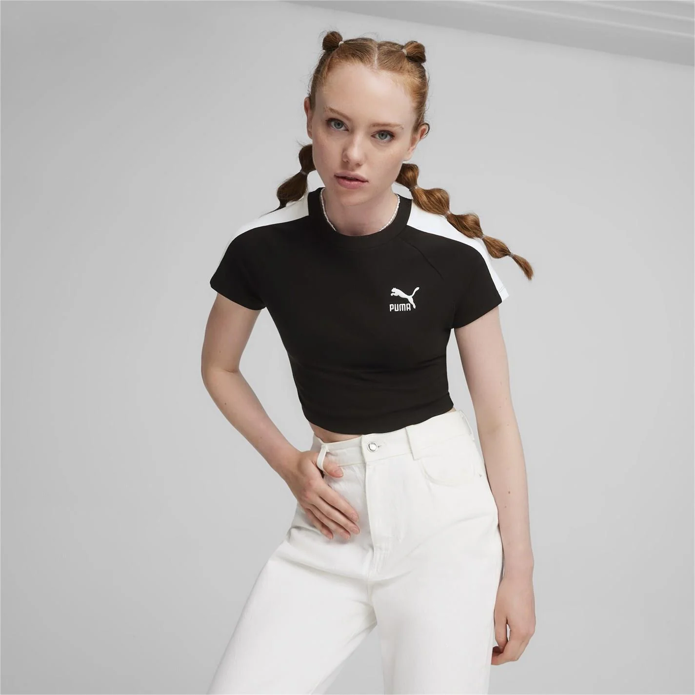 Puma Cropped Crew Neck Regular Fit T-Shirt - Image 2