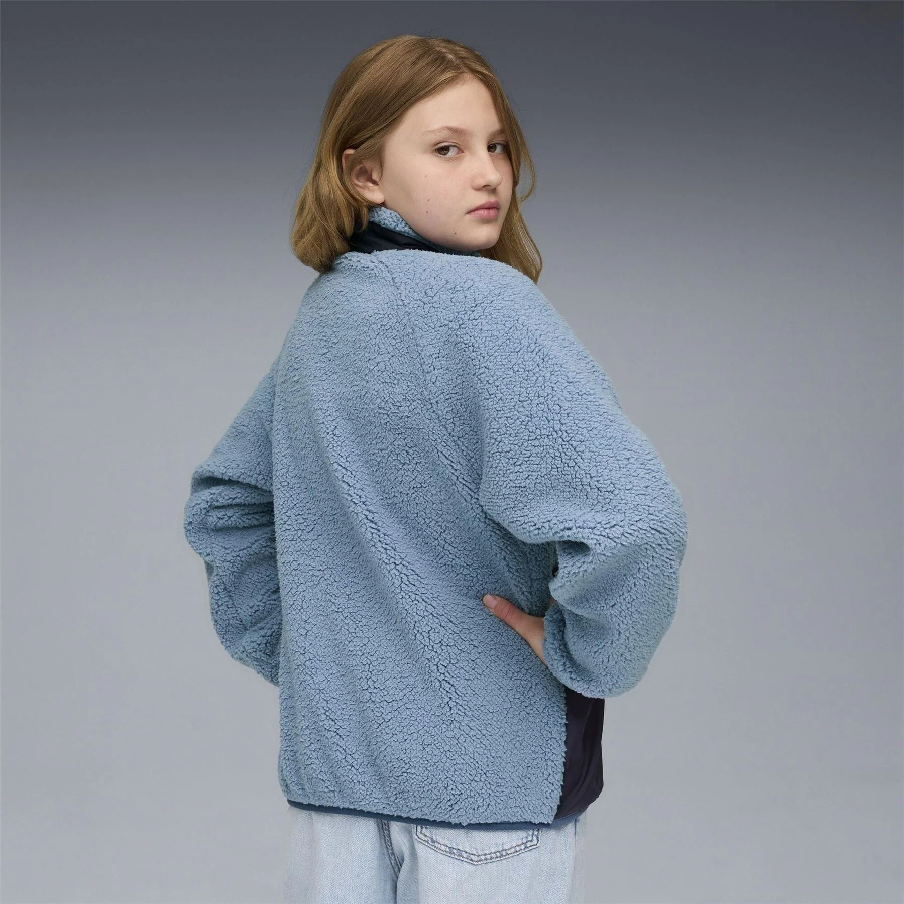 Puma Kids Hybrid Sherpa Full Zip Fleece - Image 4