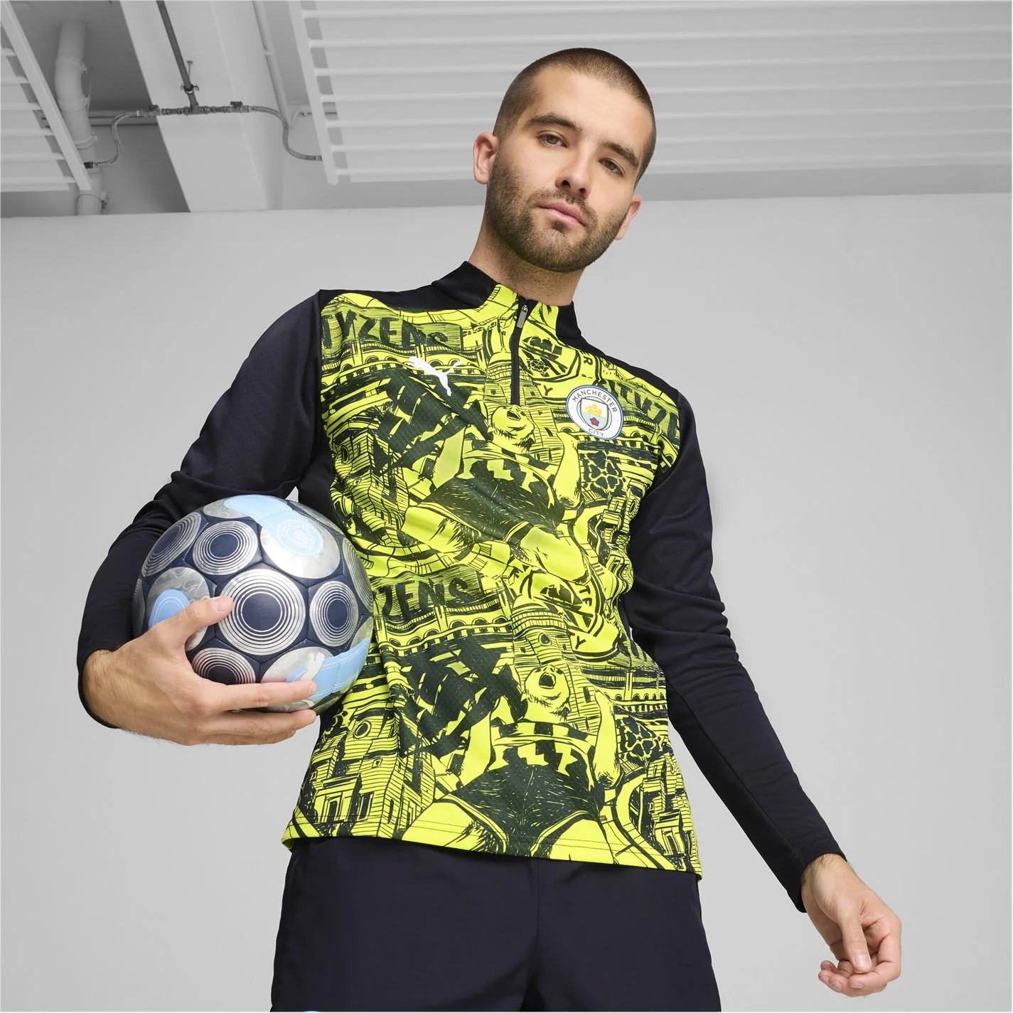 Puma Manchester City Pre Match Quarter Zip Top Adults 2024 2025 - Image 6