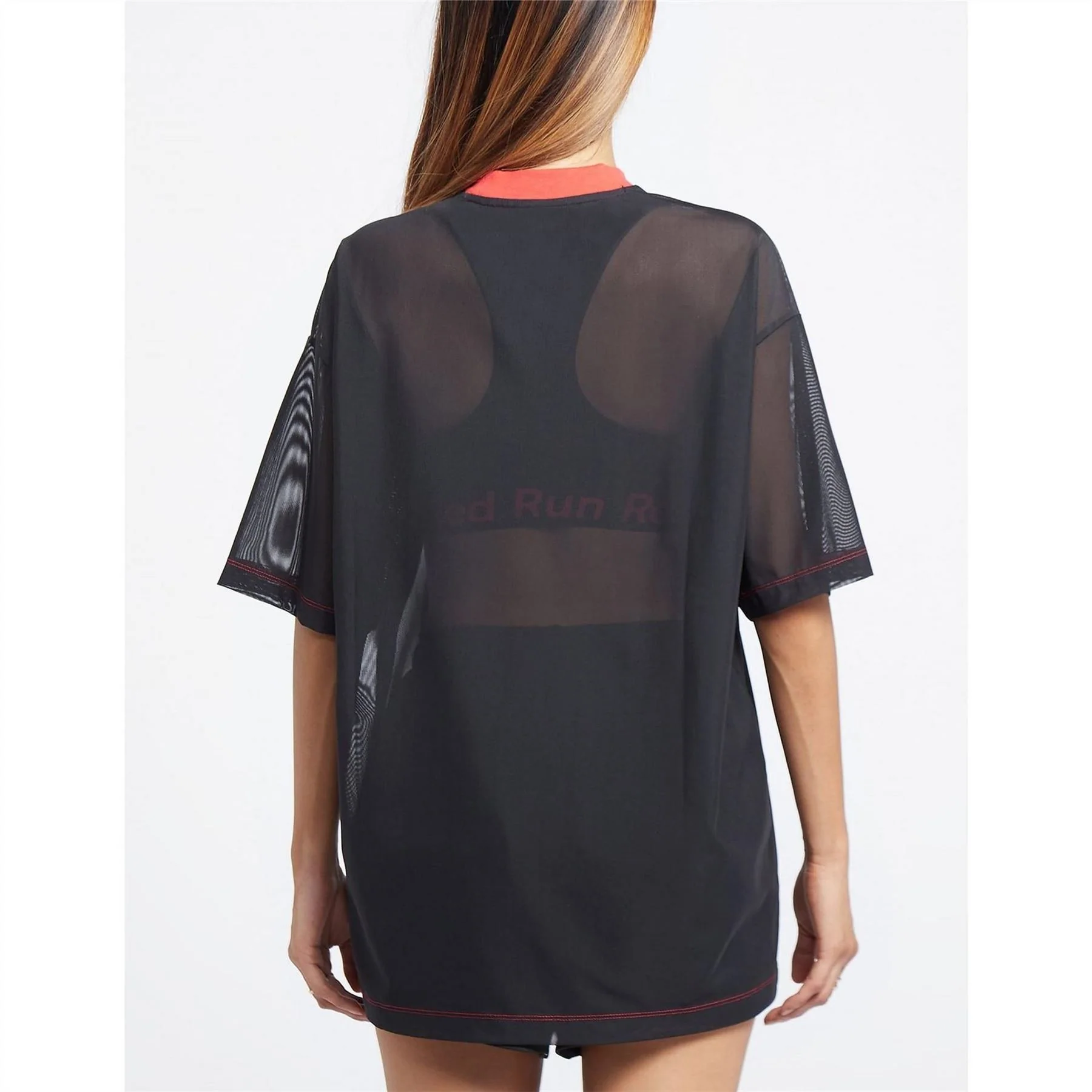 Red Run Oversized Net T-Shirt - Image 3
