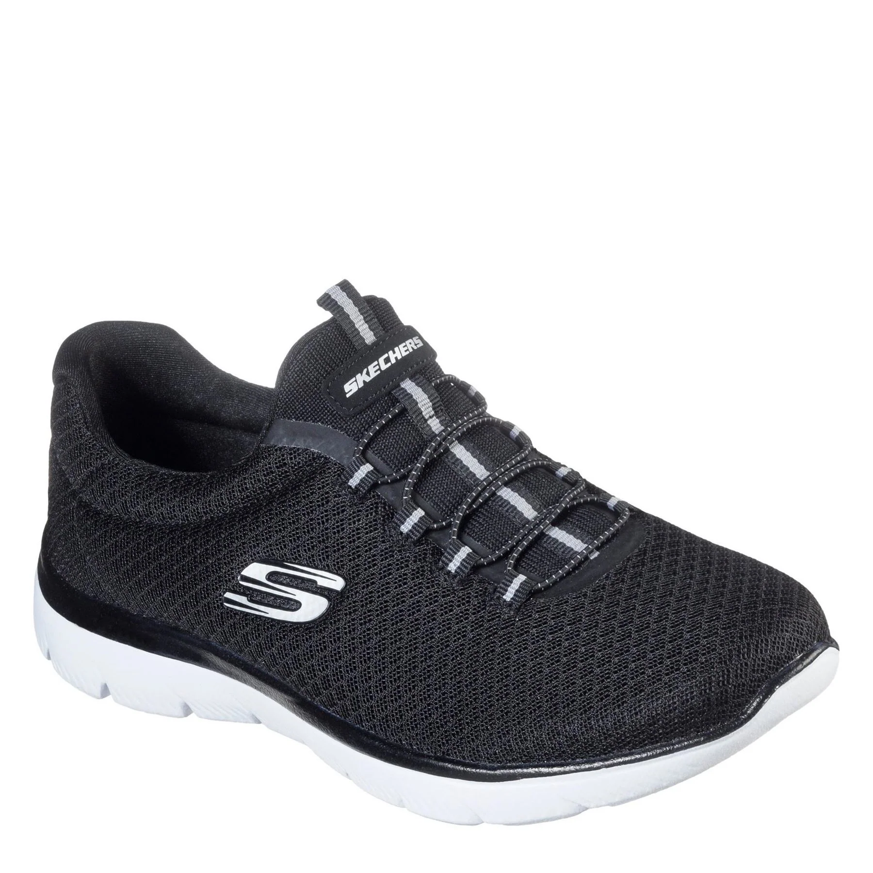 Skechers Mesh Bungee Slip On Memory Foam Low Top Trainers - Image 4