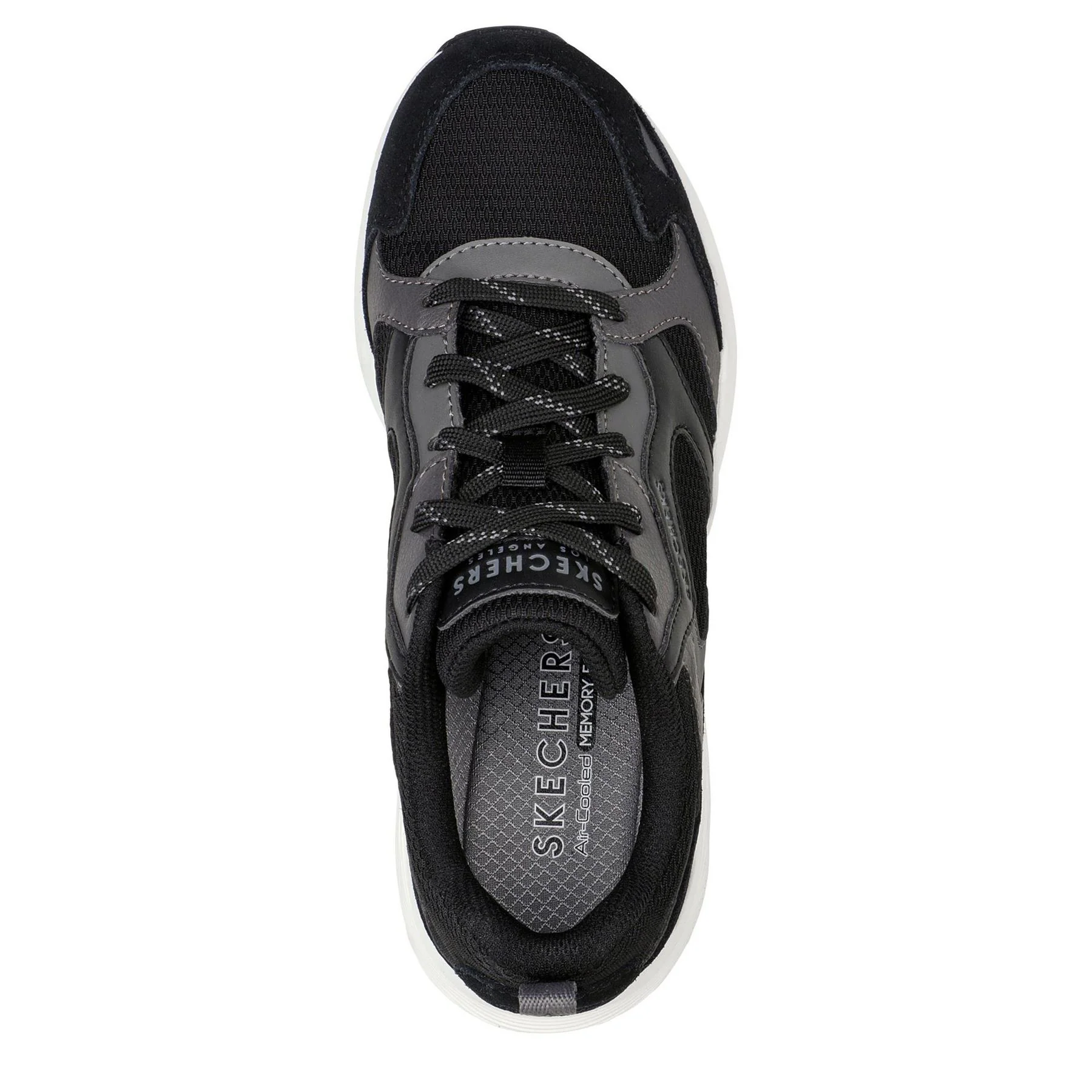 Skechers Womens W Duraleather  And  Suede Overlay Low Top Trainers - Image 5