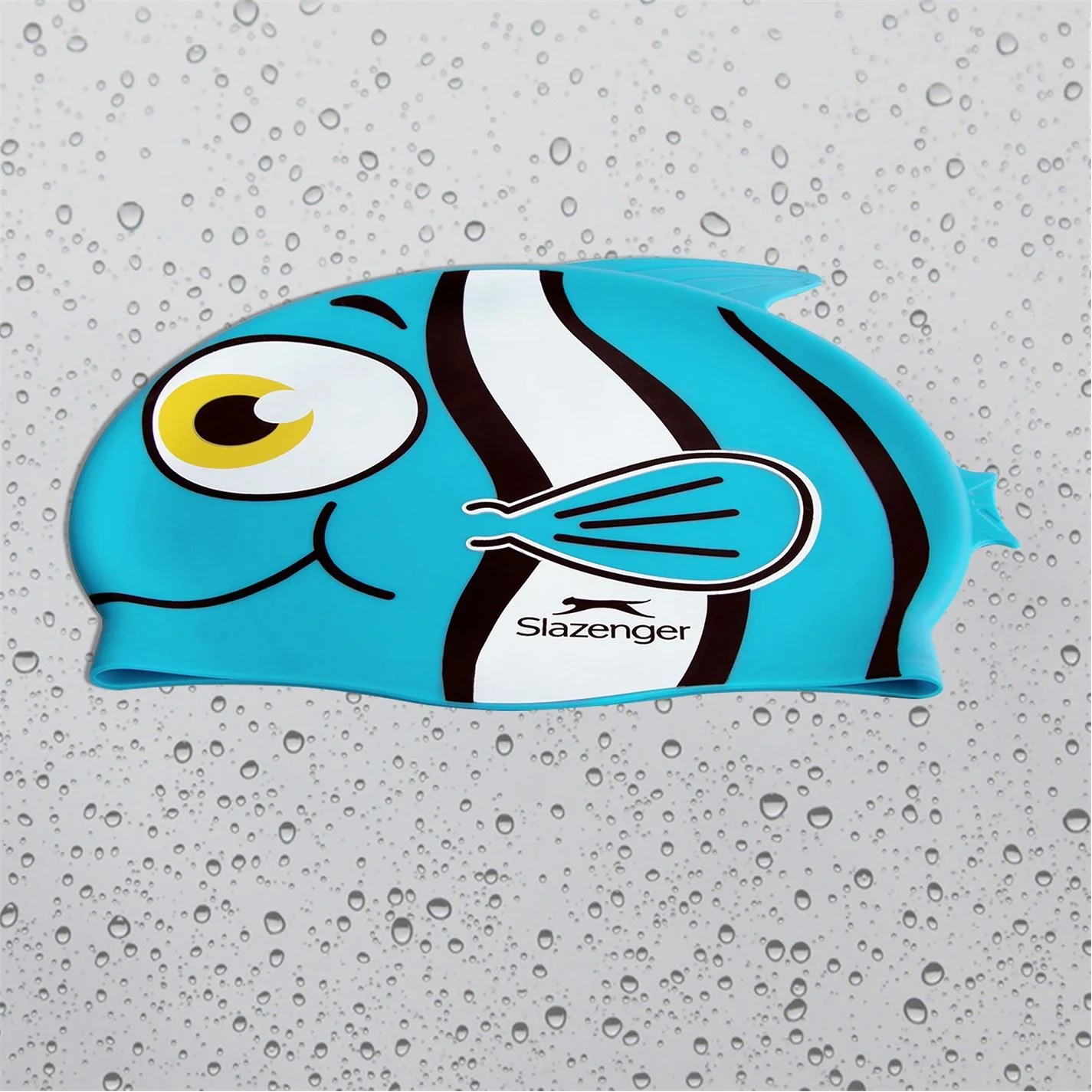 Slazenger Fish Print Silicone Swimming Cap Childrens - Image 2